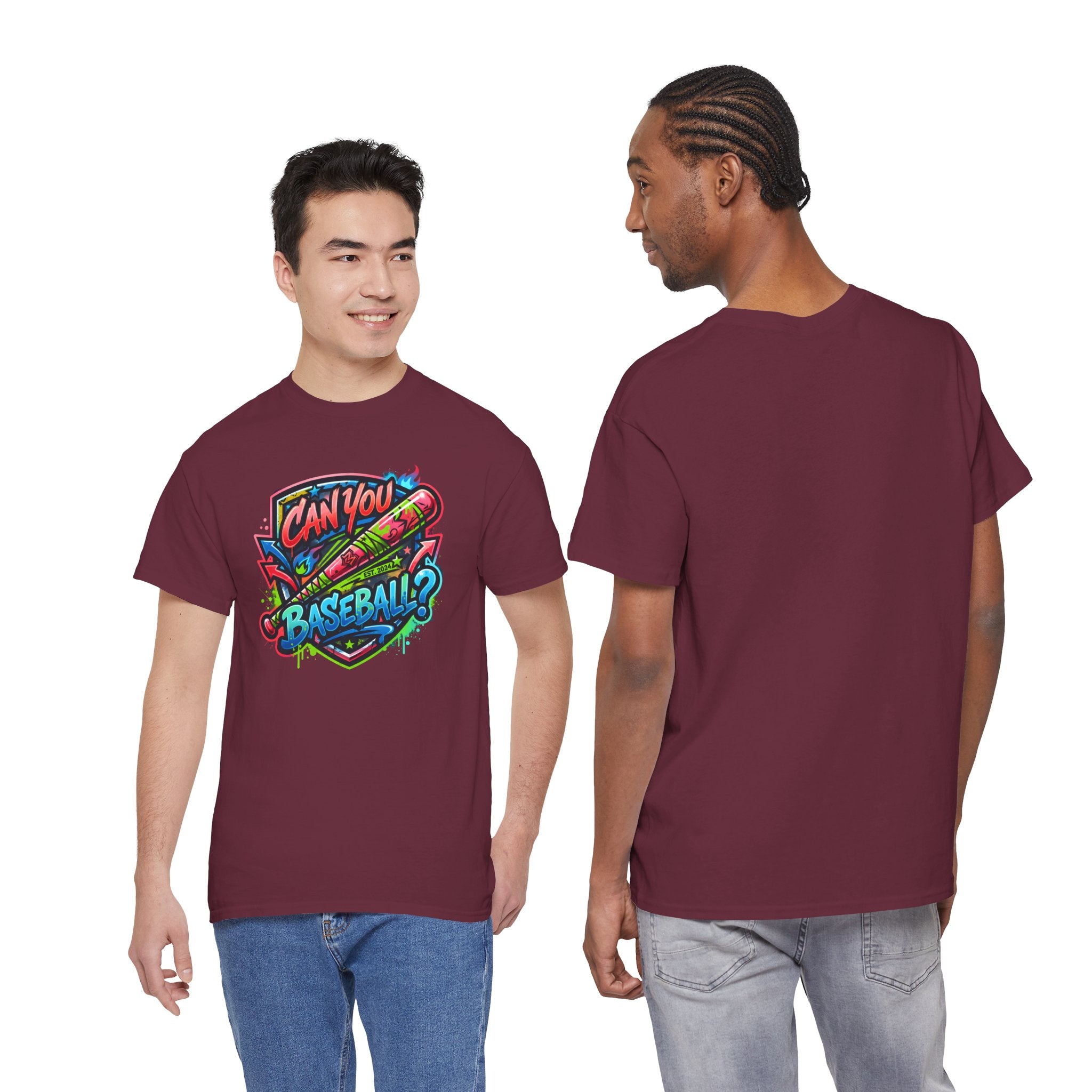 Can You Baseball? T-Shirt — Colorful Retro Baseball Graphic Tee