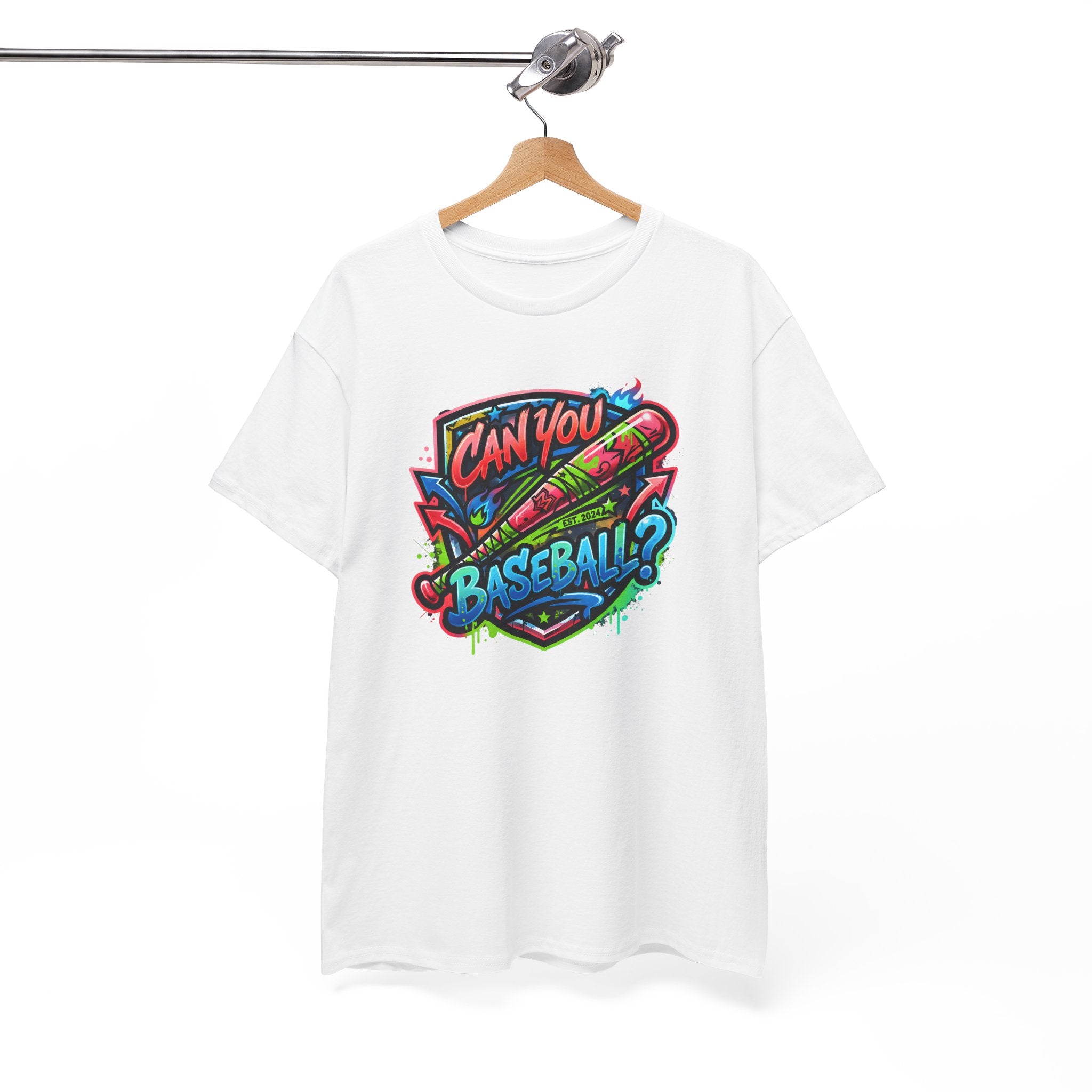 Can You Baseball? T-Shirt — Colorful Retro Baseball Graphic Tee