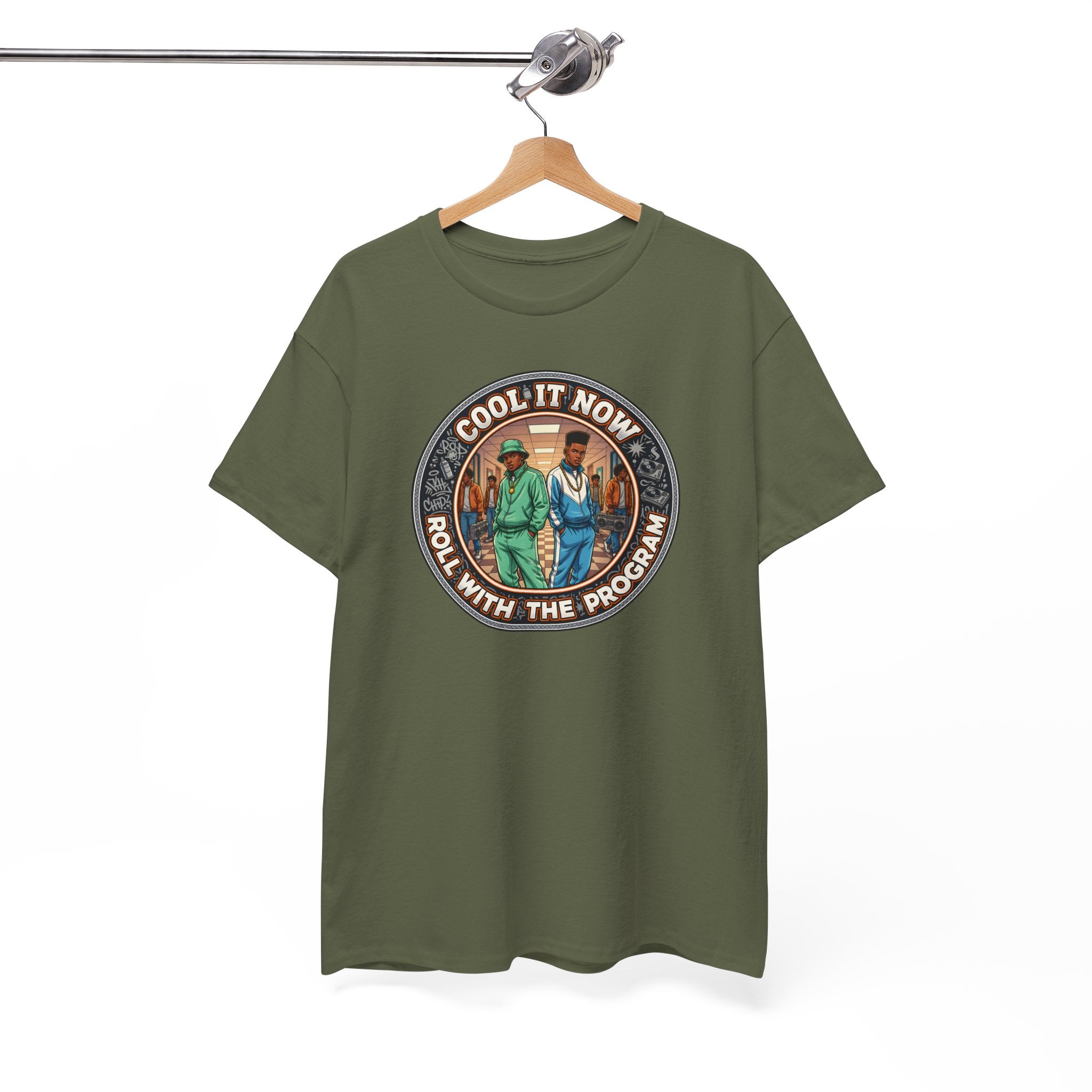 Cool It Now Tee — "Cool It Now Roll With The Program" Vintage Patch Graphic T-Shirt