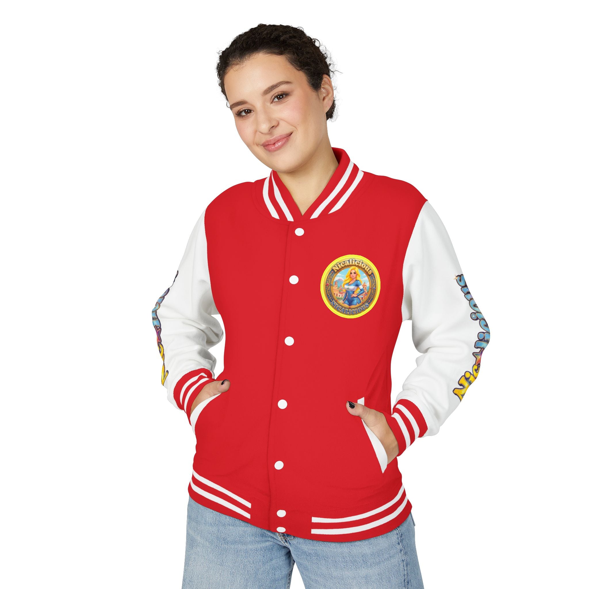 "Nicalicious" Varsity Jacket — Retro Pinup Letterman Jacket