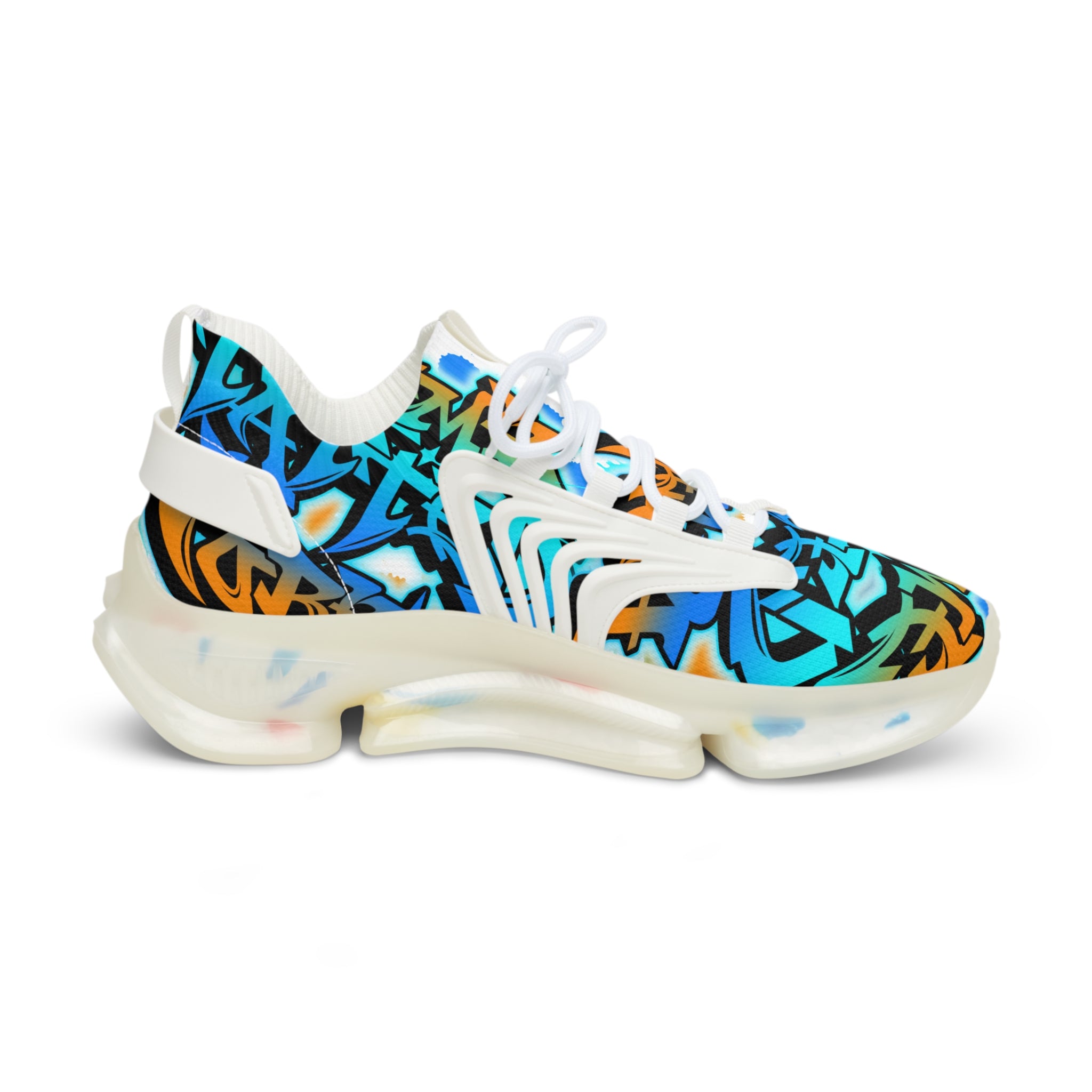 Mesh Sneakers —" Gamer Tatted Foreva" Graffiti Streetwear Athletic Shoes for Men