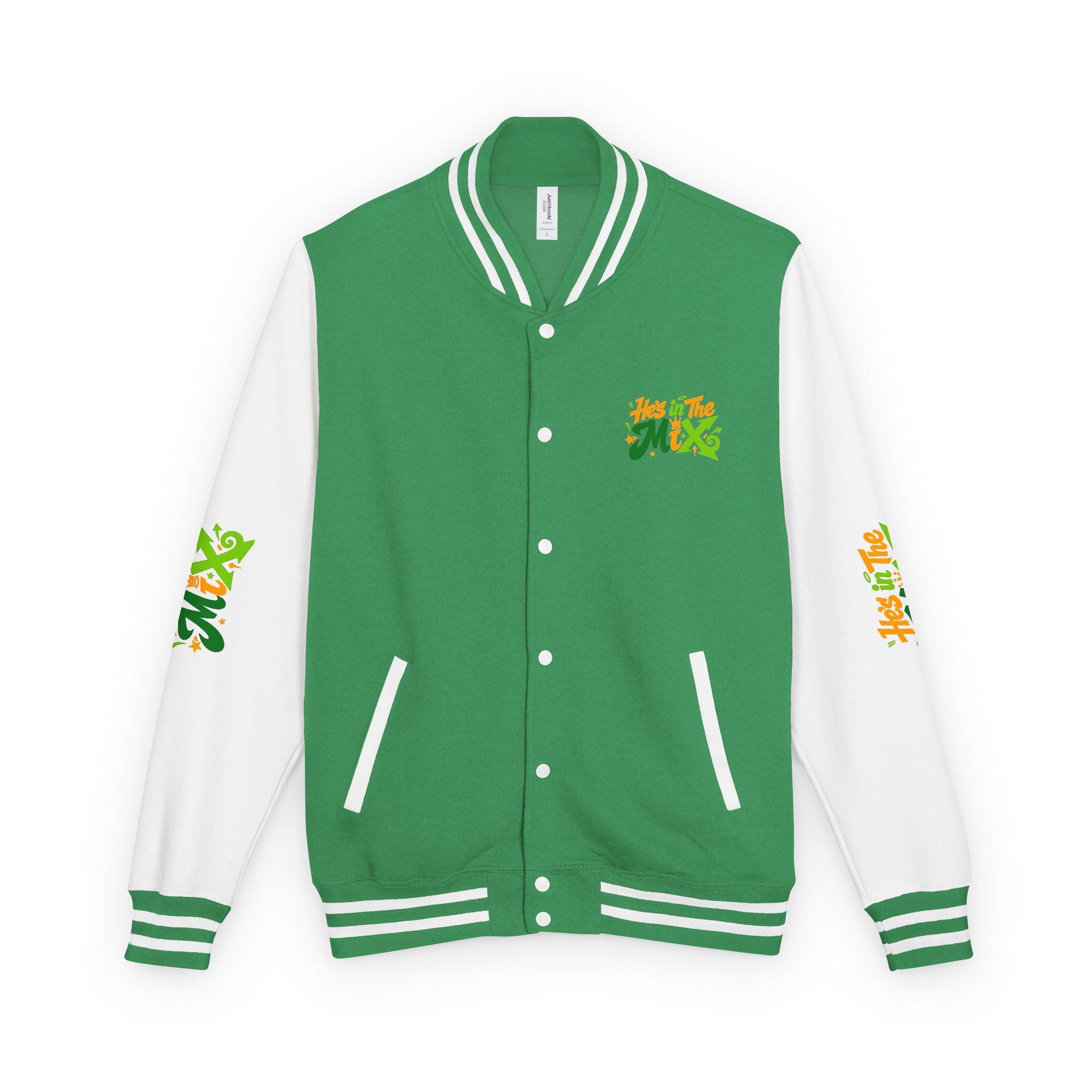 Letterman Jacket - "He's in the Mix" Retro Graffiti Varsity Jacket