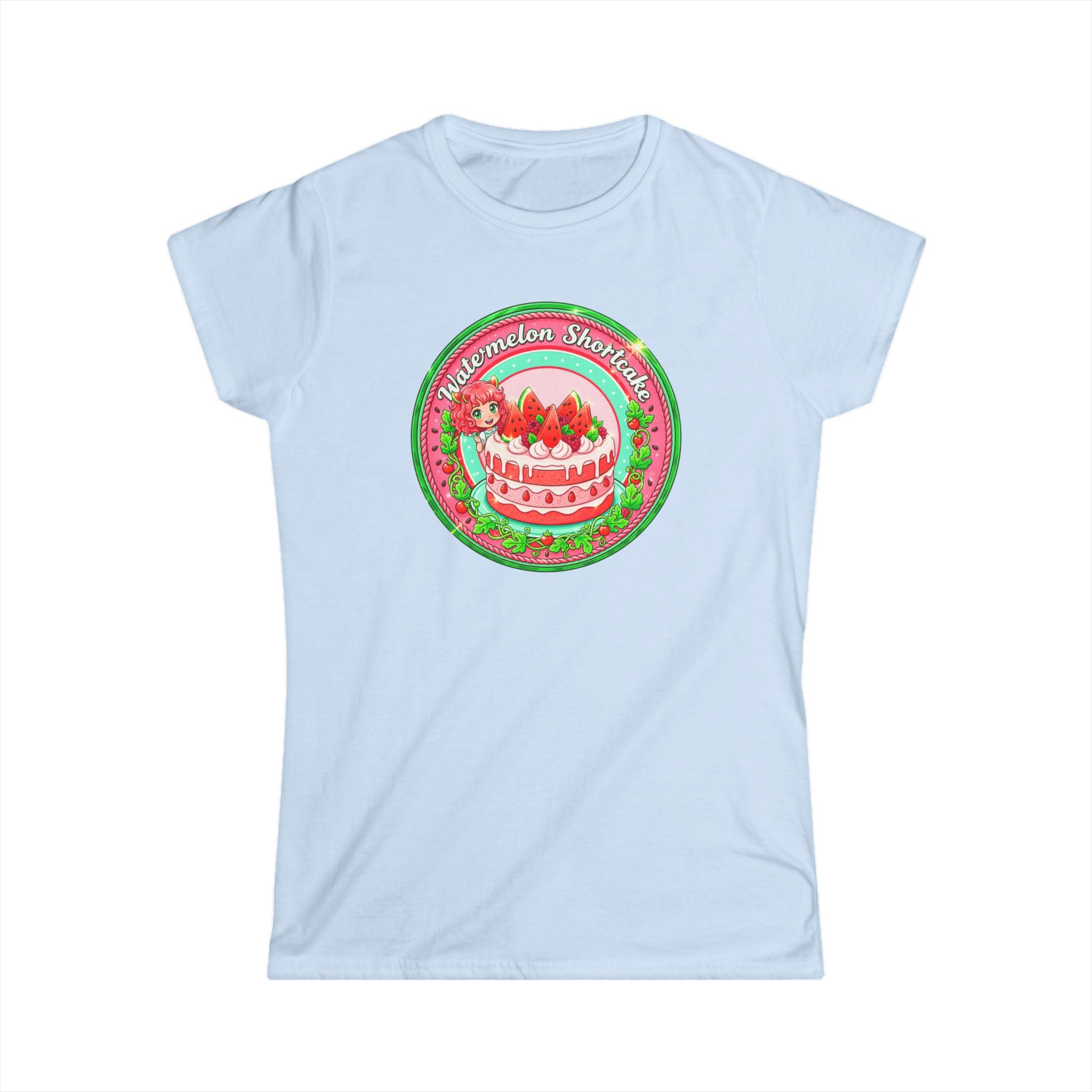 Watermelon Shortcake Vintage Circle Tee ''Watermelon Shortcake" Graphic Women's T-Shirt