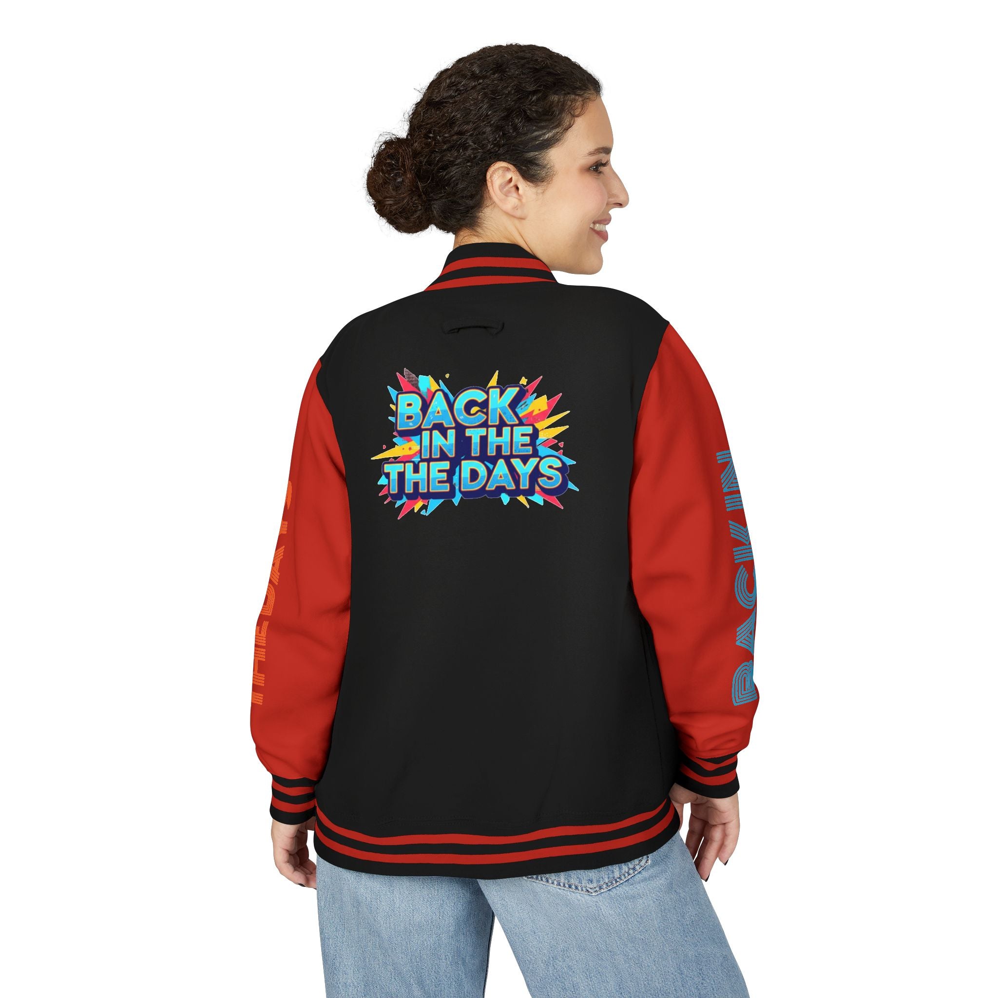 Letterman Jacket — "Back in the Days" Retro Graphic Bomber