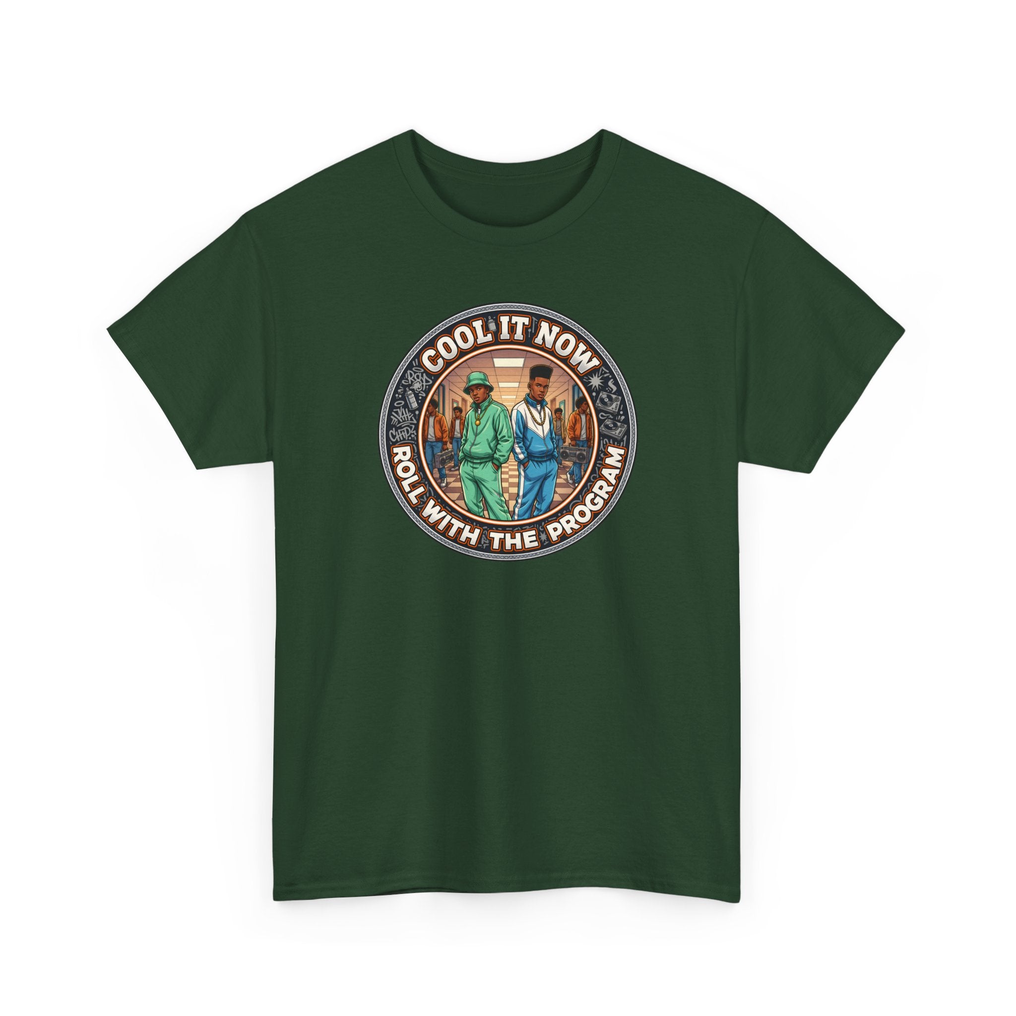 Cool It Now Tee — "Cool It Now Roll With The Program" Vintage Patch Graphic T-Shirt