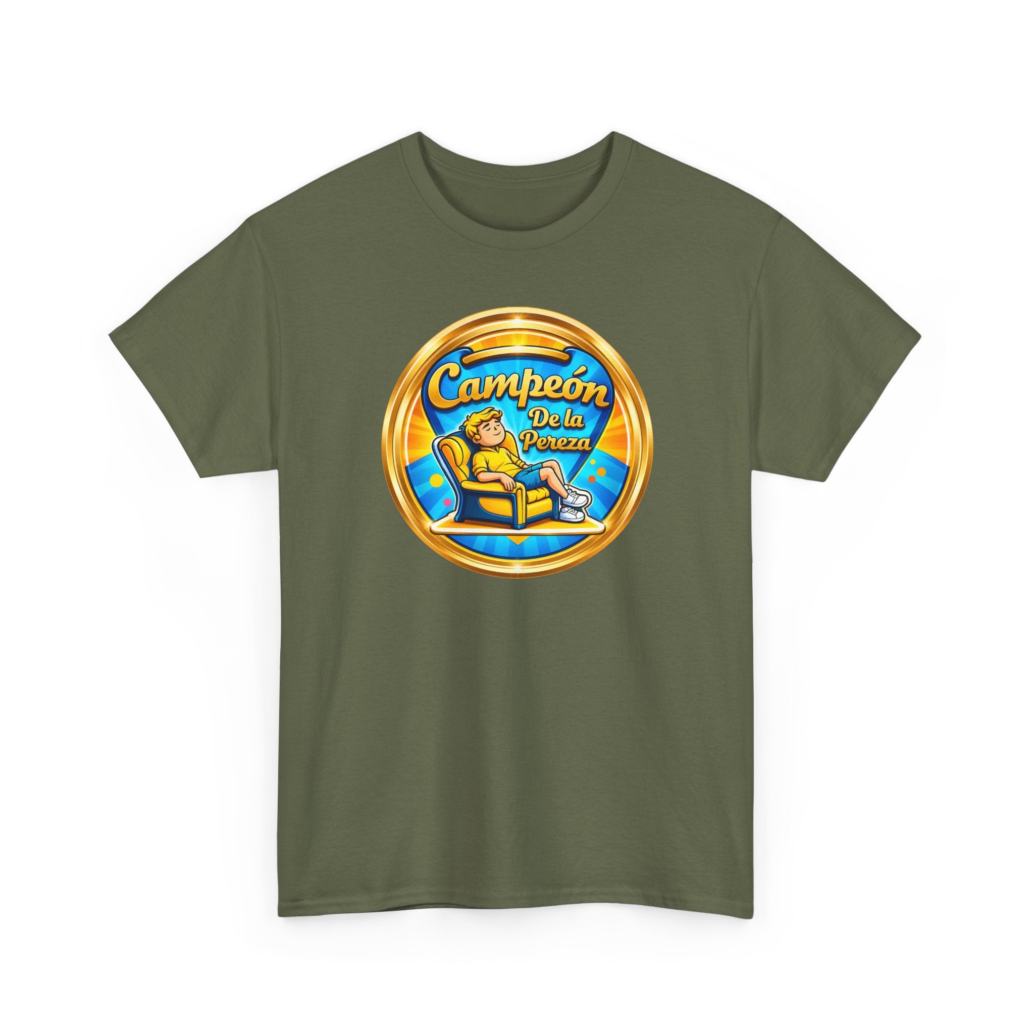 "Campeón De La Pereza" Tee — Gold Badge Adventure T‑Shirt