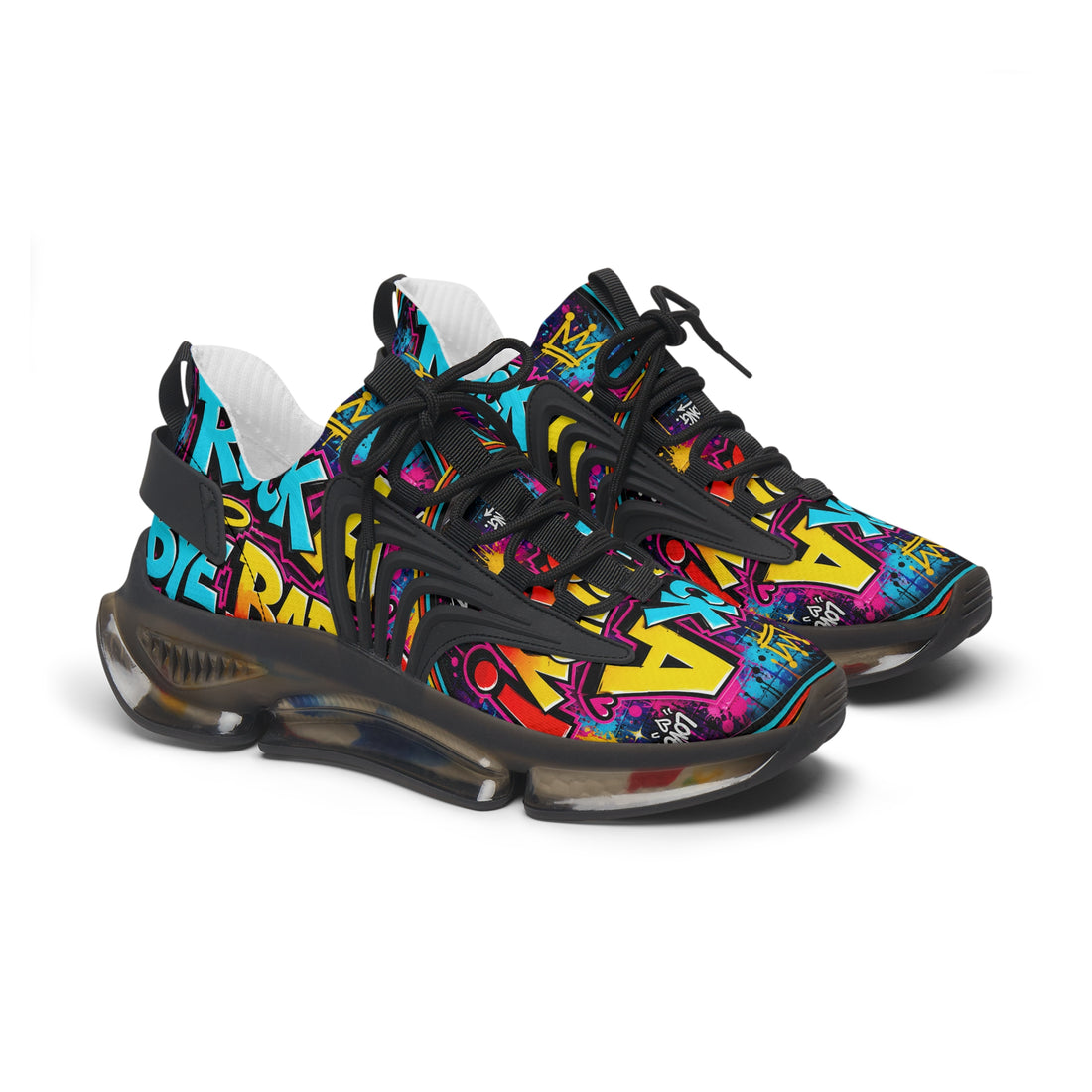 Women's Mesh Sneakers - Bold Graffiti 'Rock A Bye Baby' Streetwear Running Shoes