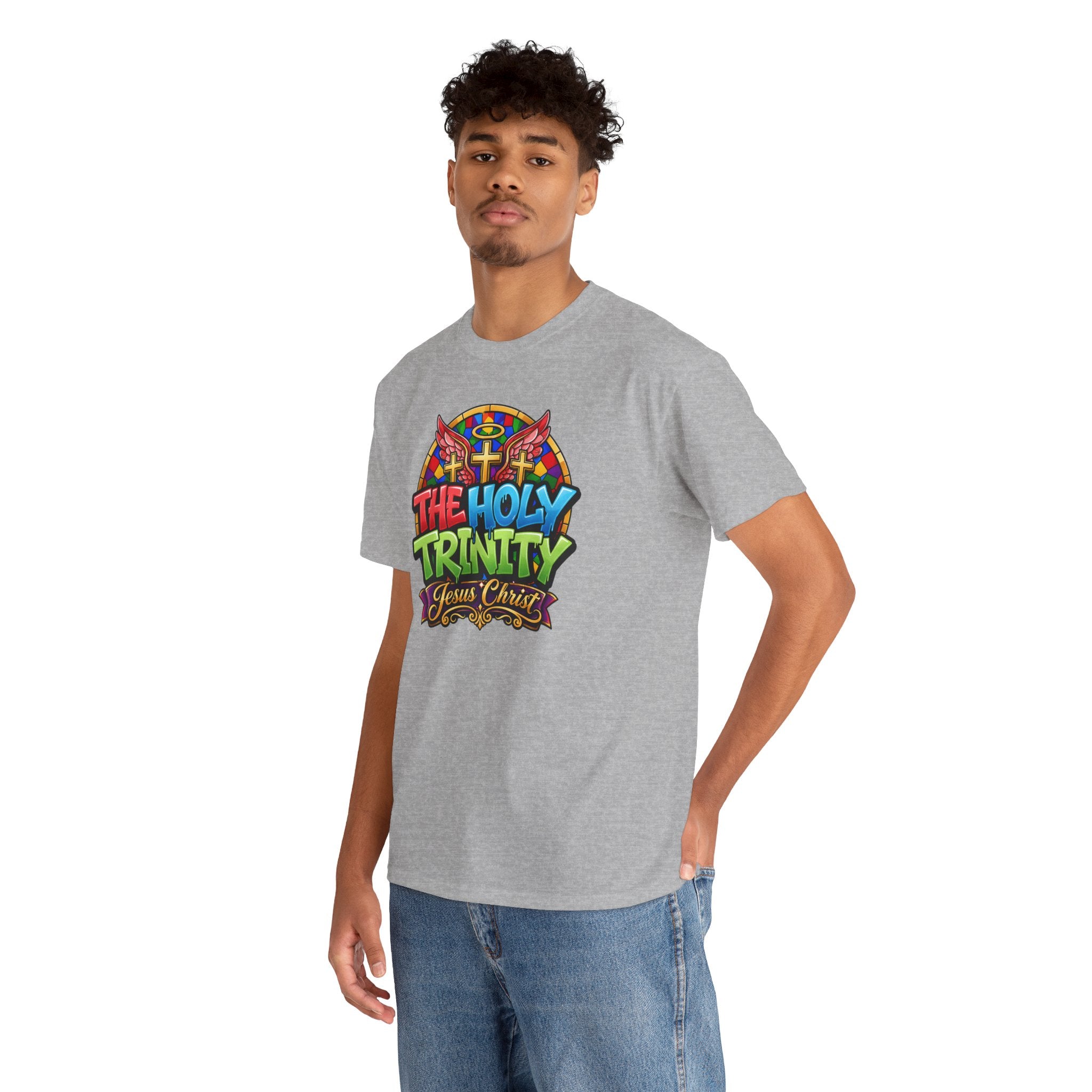 Holy Trinity Graphic Tee — 'The Holy Trinity Jesus Christ' Colorful Faith T-Shirt