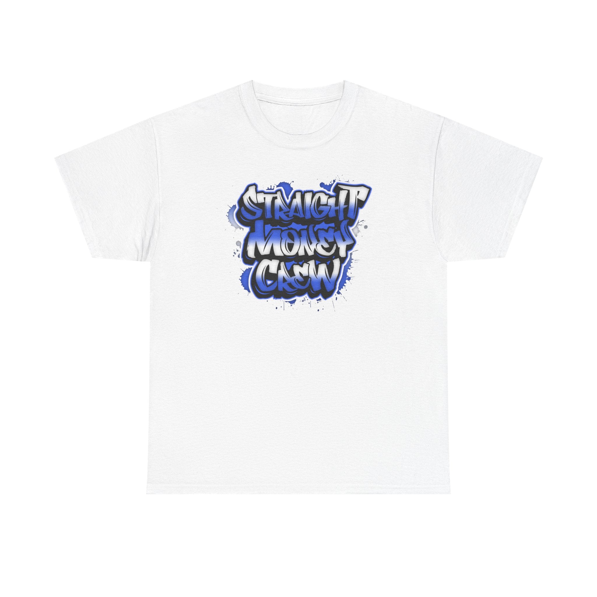 T-Shirt — "Stackin' Money Crew" Blue Graffiti Graphic Tee