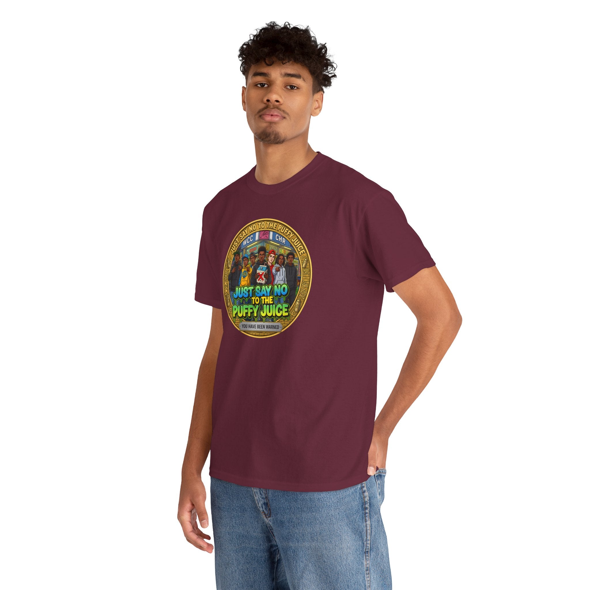 T-Shirt — "Just Say No to the Puffy Juice" Retro Anti-Vape Graphic Tee