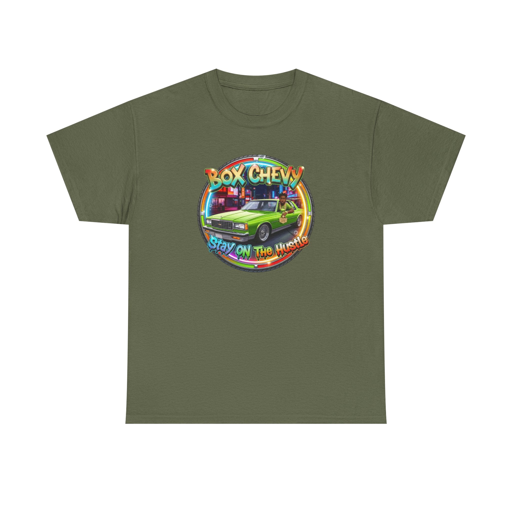 Vintage Chevy Truck Tee — "Box Chevy Stay On The Hustle" Retro Car Graphic Shirt