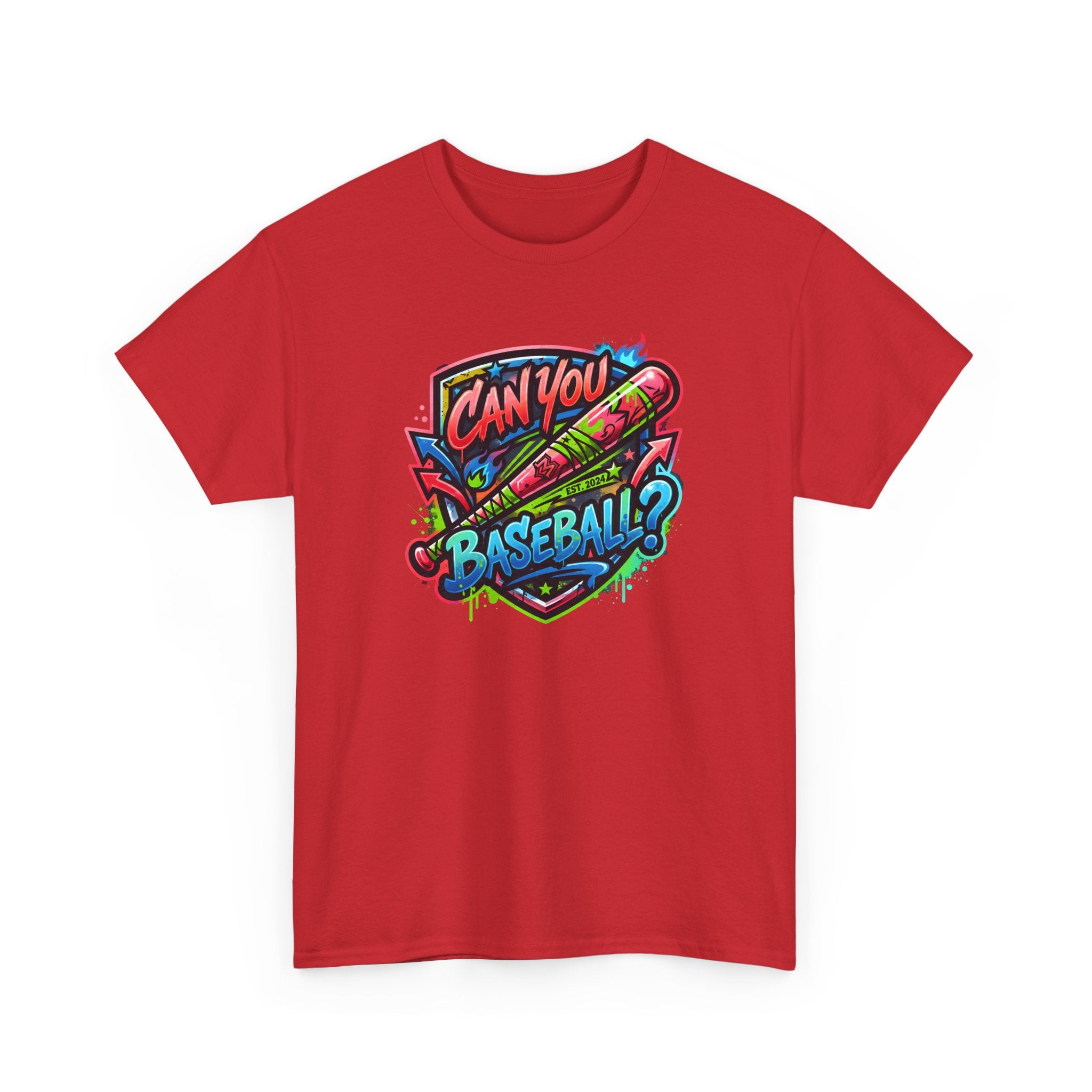 Can You Baseball? T-Shirt — Colorful Retro Baseball Graphic Tee
