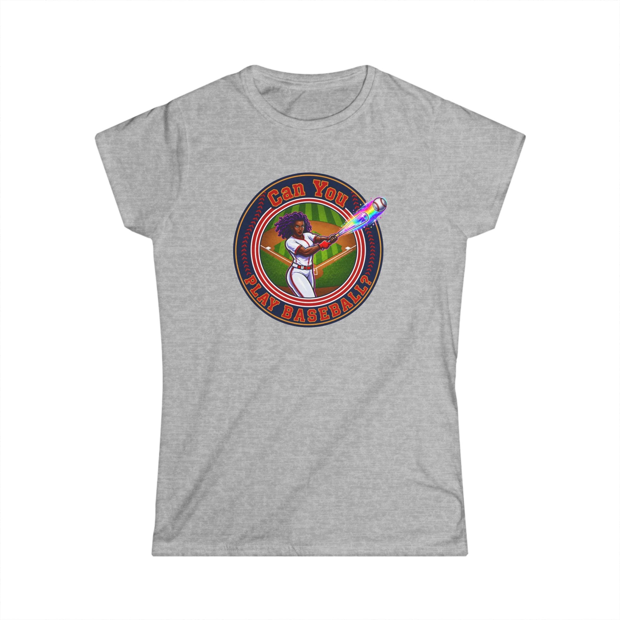 Can You Play Baseball? Women's Baseball Graphic Tee - Vintage Batter Design
