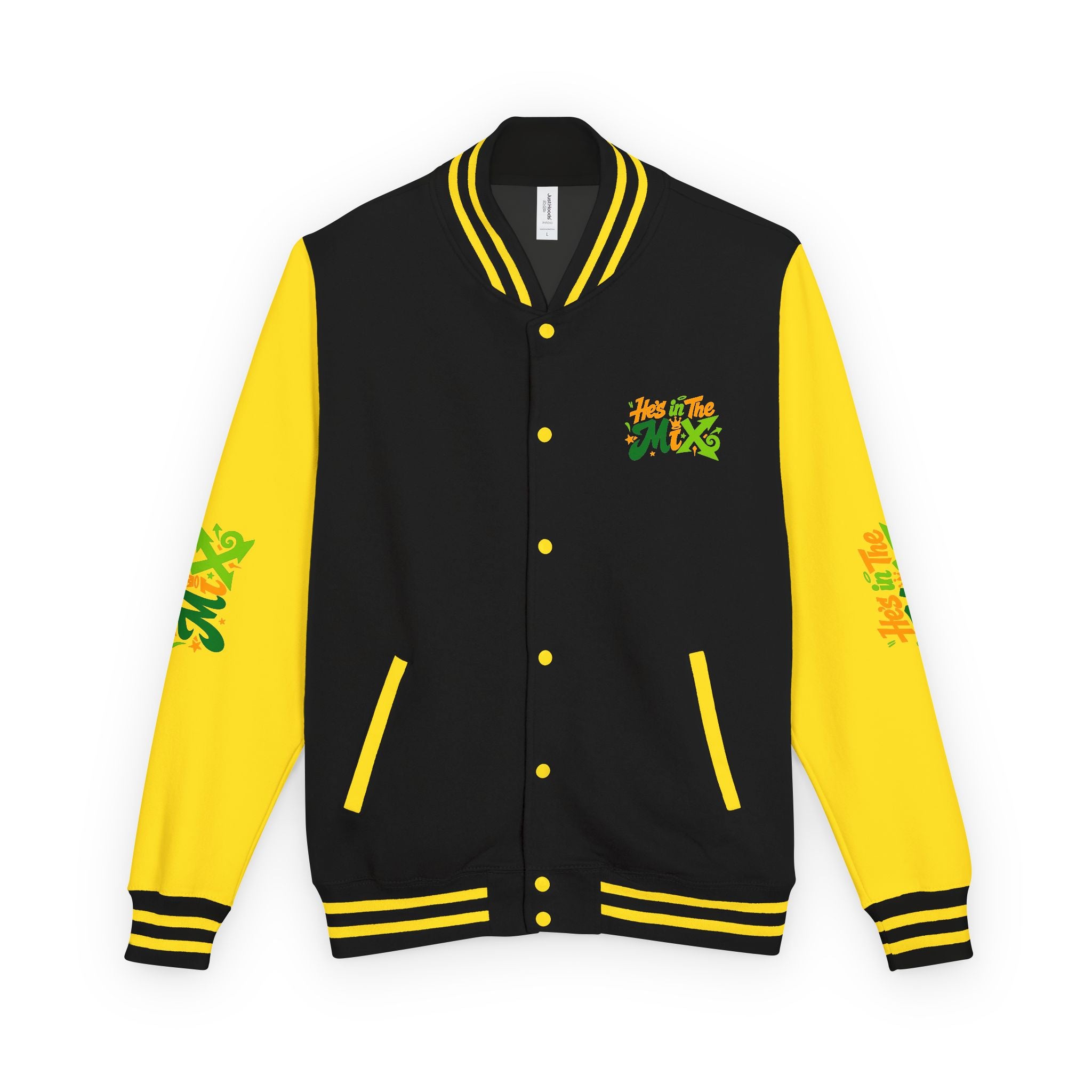 Letterman Jacket - "He's in the Mix" Retro Graffiti Varsity Jacket