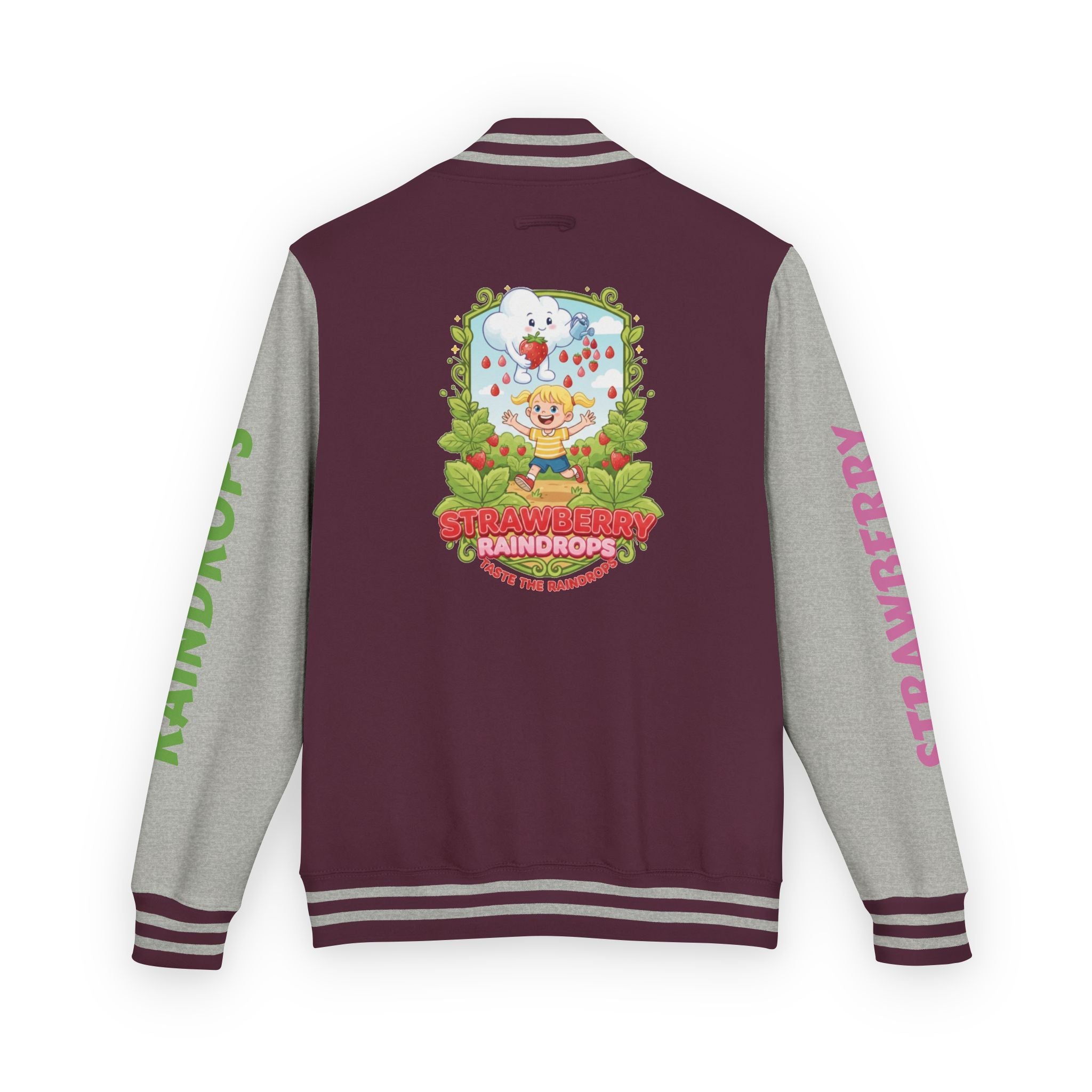 Letterman Jacket —Strawberry Raindrops Back Patch