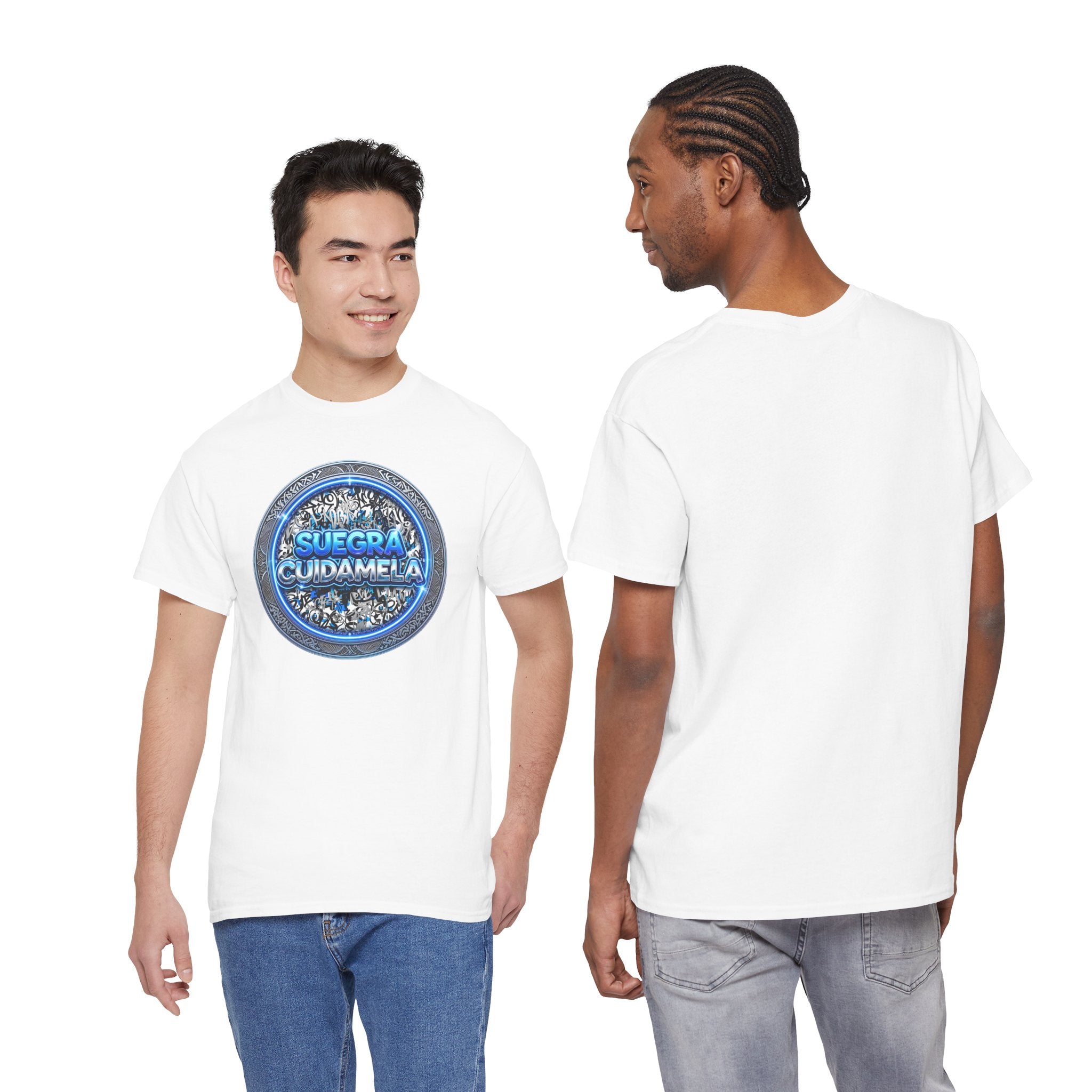 T-Shirt — Suegra Cuídame (Blue Floral Emblem)