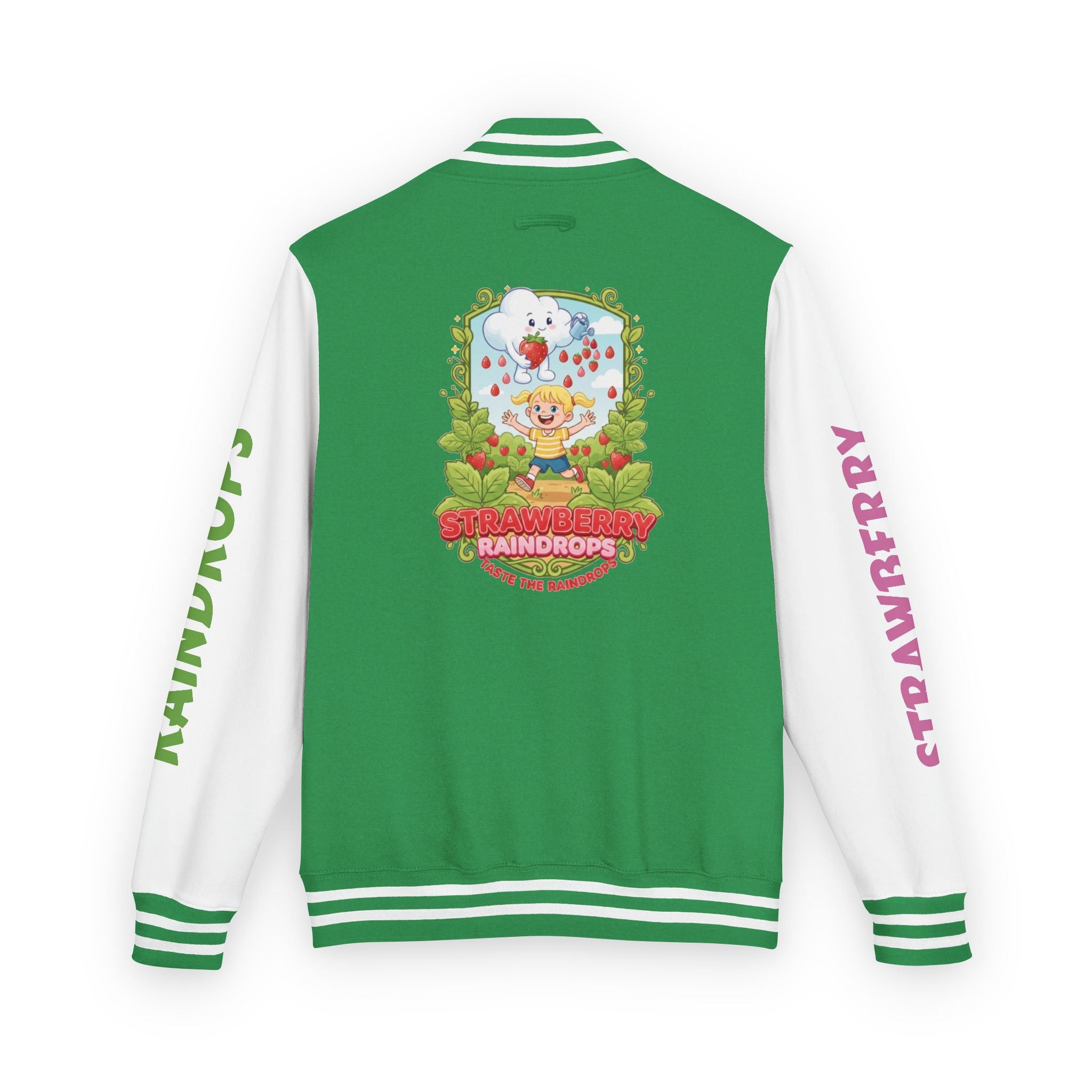 Letterman Jacket —Strawberry Raindrops Back Patch