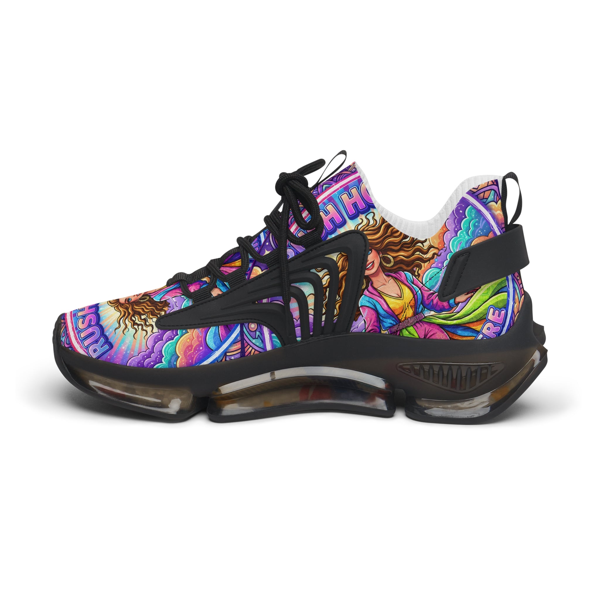 Mesh Sneakers — Vibrant 'Rush Hour' Retro Goddess Athletic Shoes