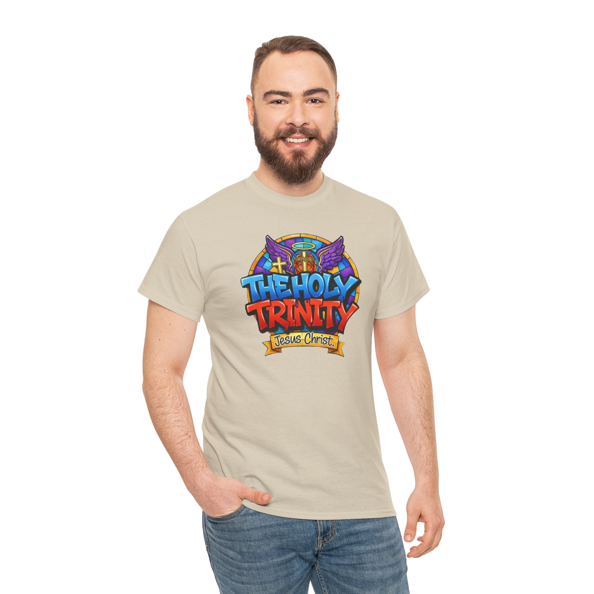 Christian T-Shirt — "The Holy Trinity: Jesus Christ" Colorful Faith Tee