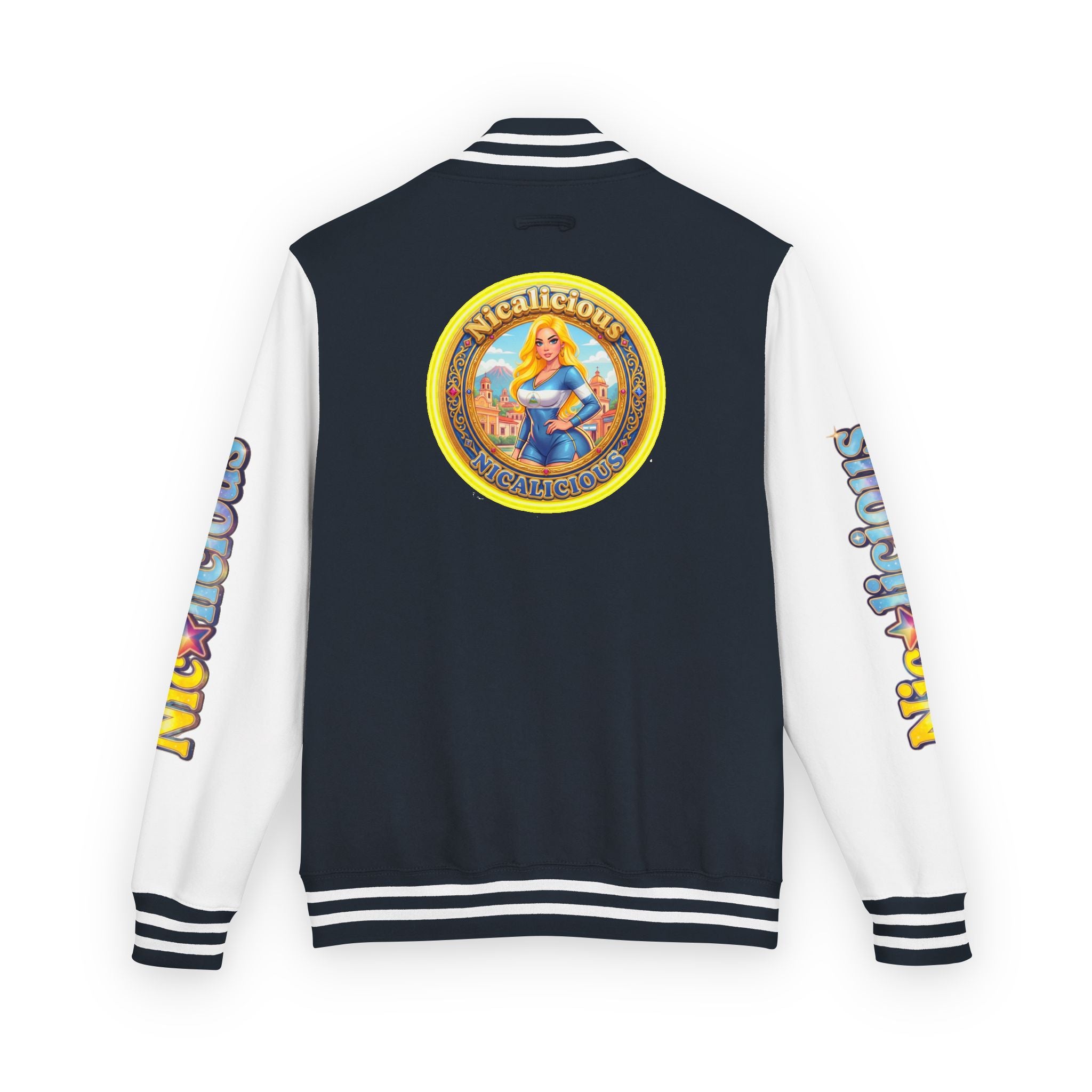 Letterman Jacket — 'Nicalicious' Retro Pinup Logo Varsity Jacket