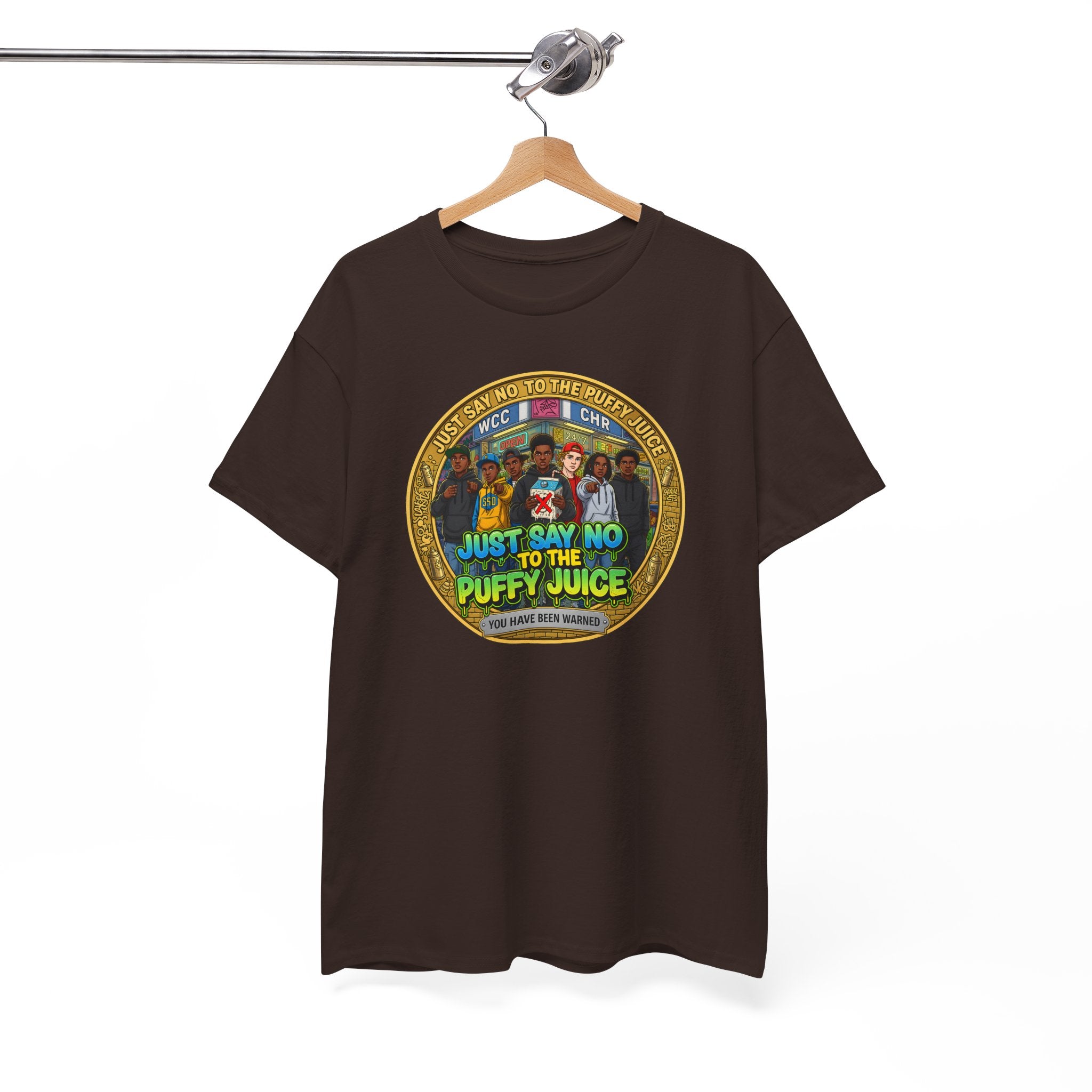 T-Shirt — "Just Say No to the Puffy Juice" Retro Anti-Vape Graphic Tee