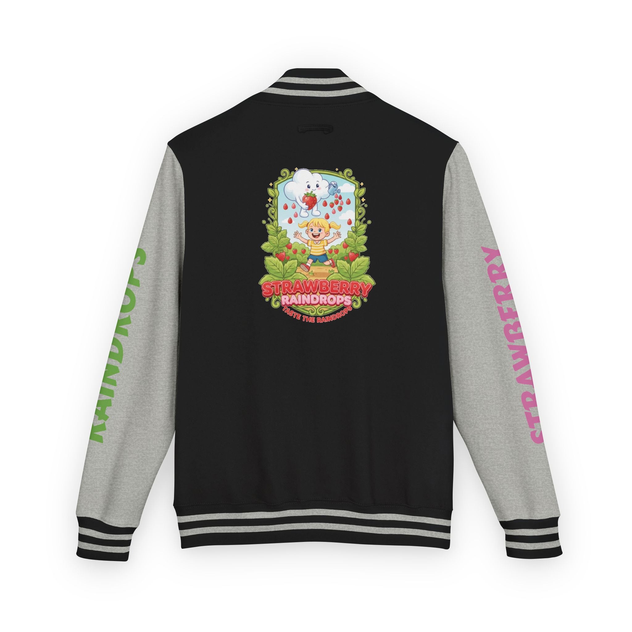 Letterman Jacket —"Strawberry Raindrops" Back Patch
