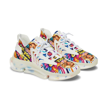 Women's Mesh Sneakers — Colorful Pop Art 'Can You Cheer Graphic Runner
