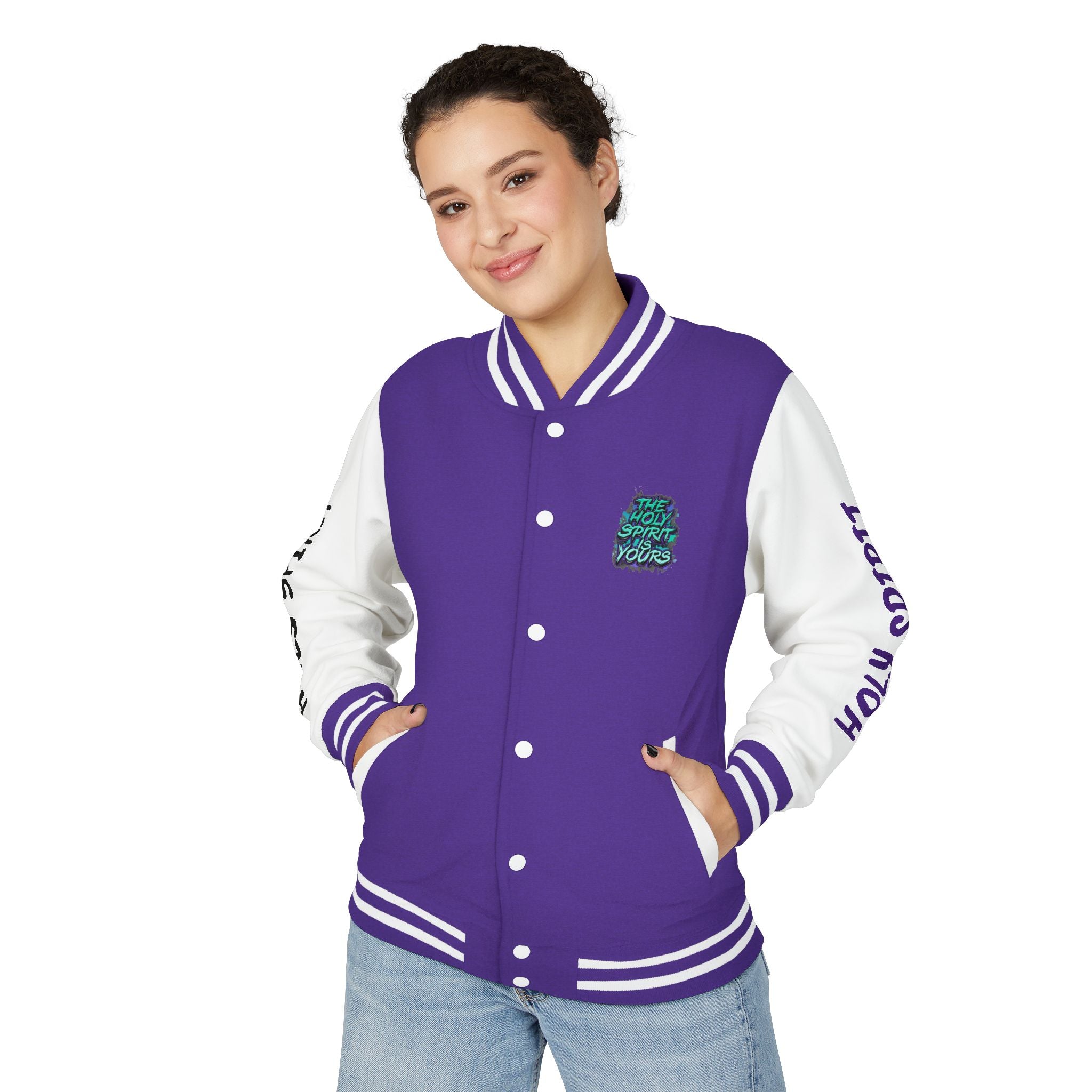 Letterman Jacket — "The Holy Spirit Is Yours" Graphic