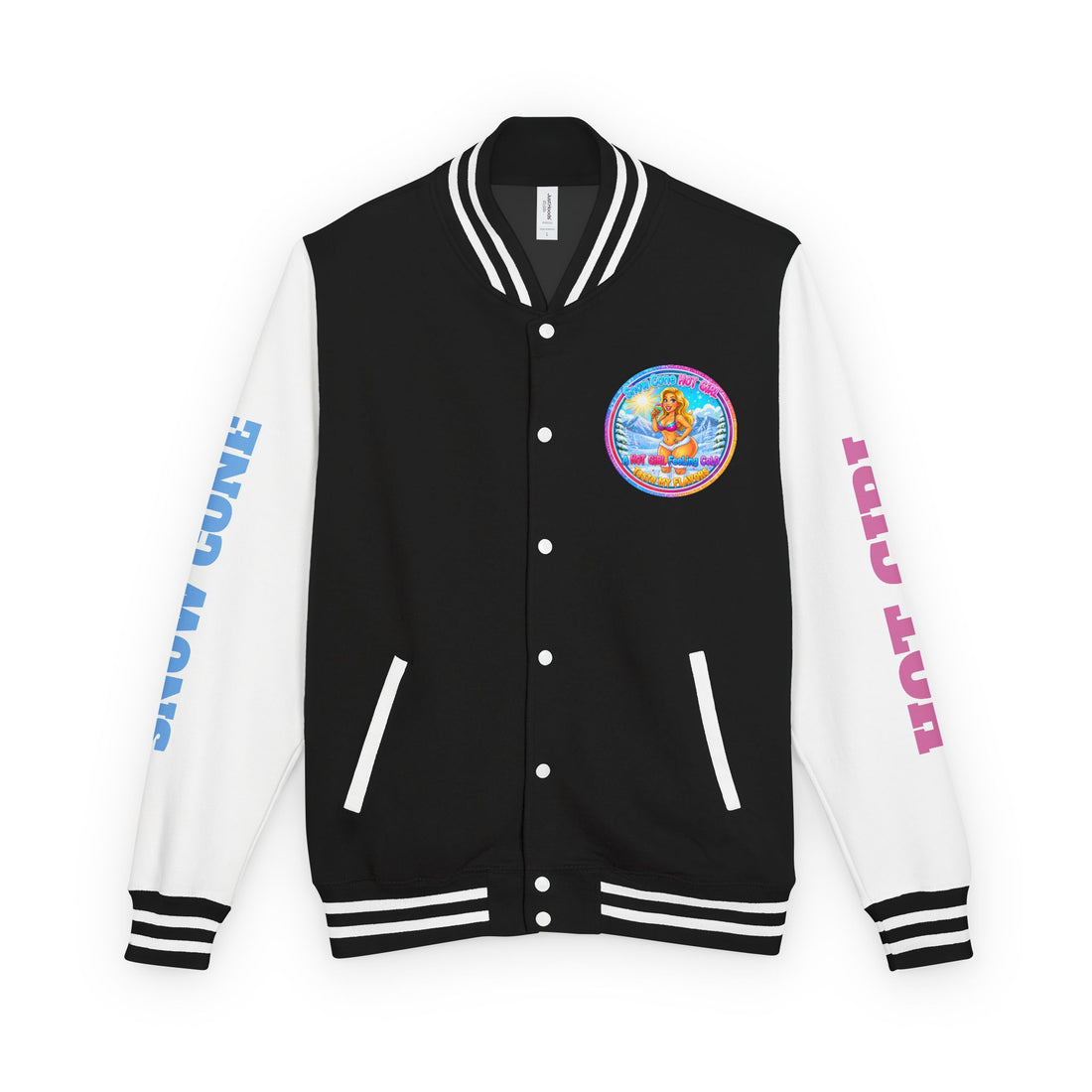 Angel Pinup Letterman Jacket — "Snowcone Hot Girl " Graphic Varsity Jacket