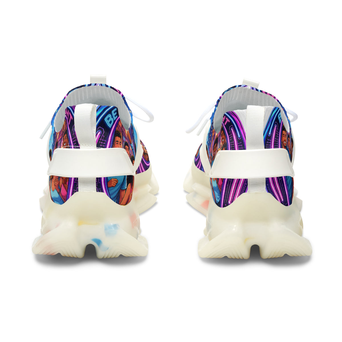 Women’s Mesh Sneakers — Colorful 'Be Young Of Hearts of the Night' Graphic Athletic Shoes