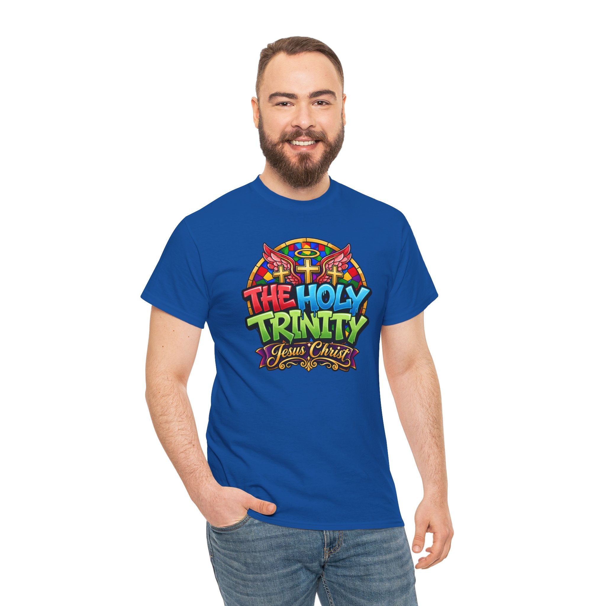 Holy Trinity Graphic Tee — 'The Holy Trinity Jesus Christ' Colorful Faith T-Shirt
