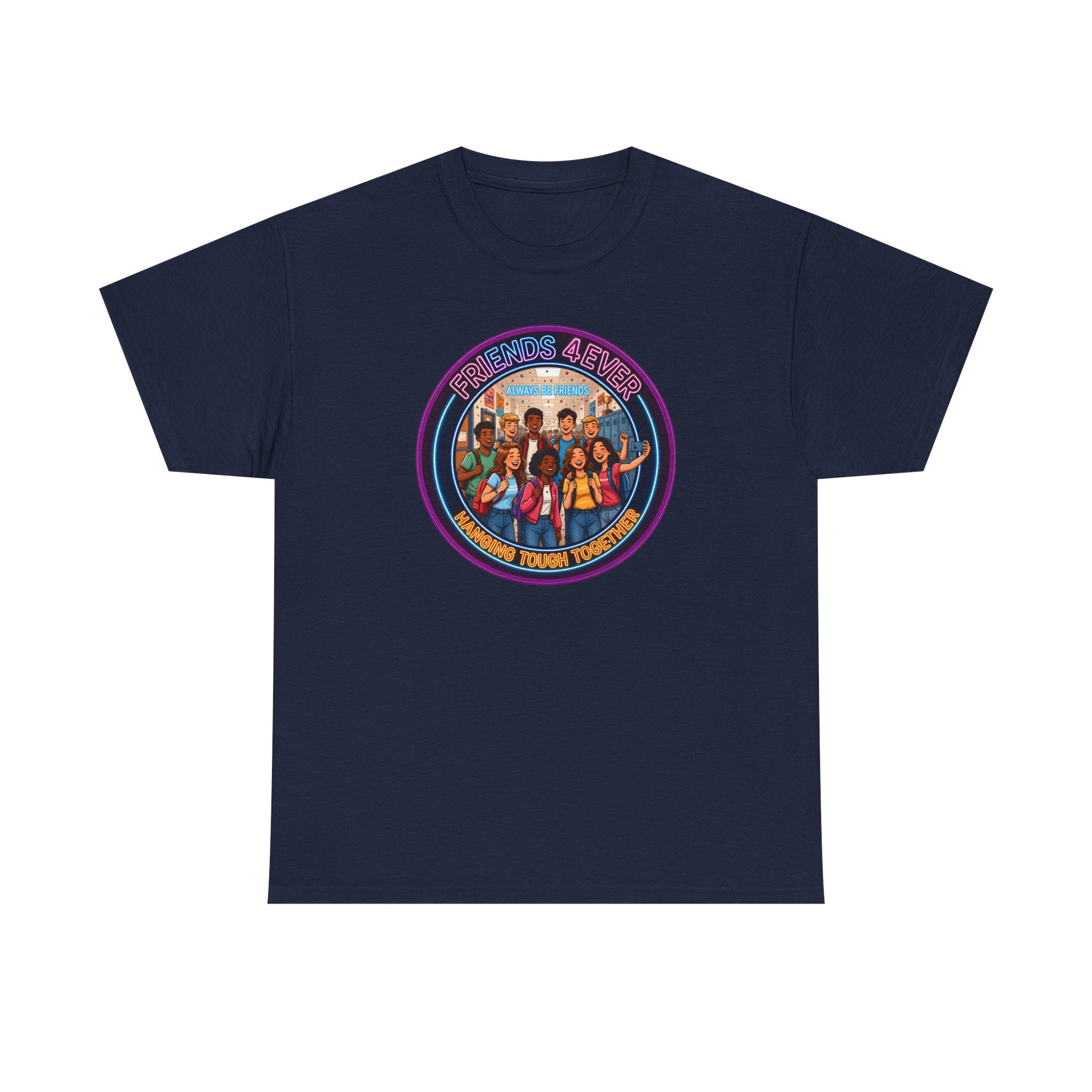 Graphic Tee — Retro Group Illustration "Friends Forever"