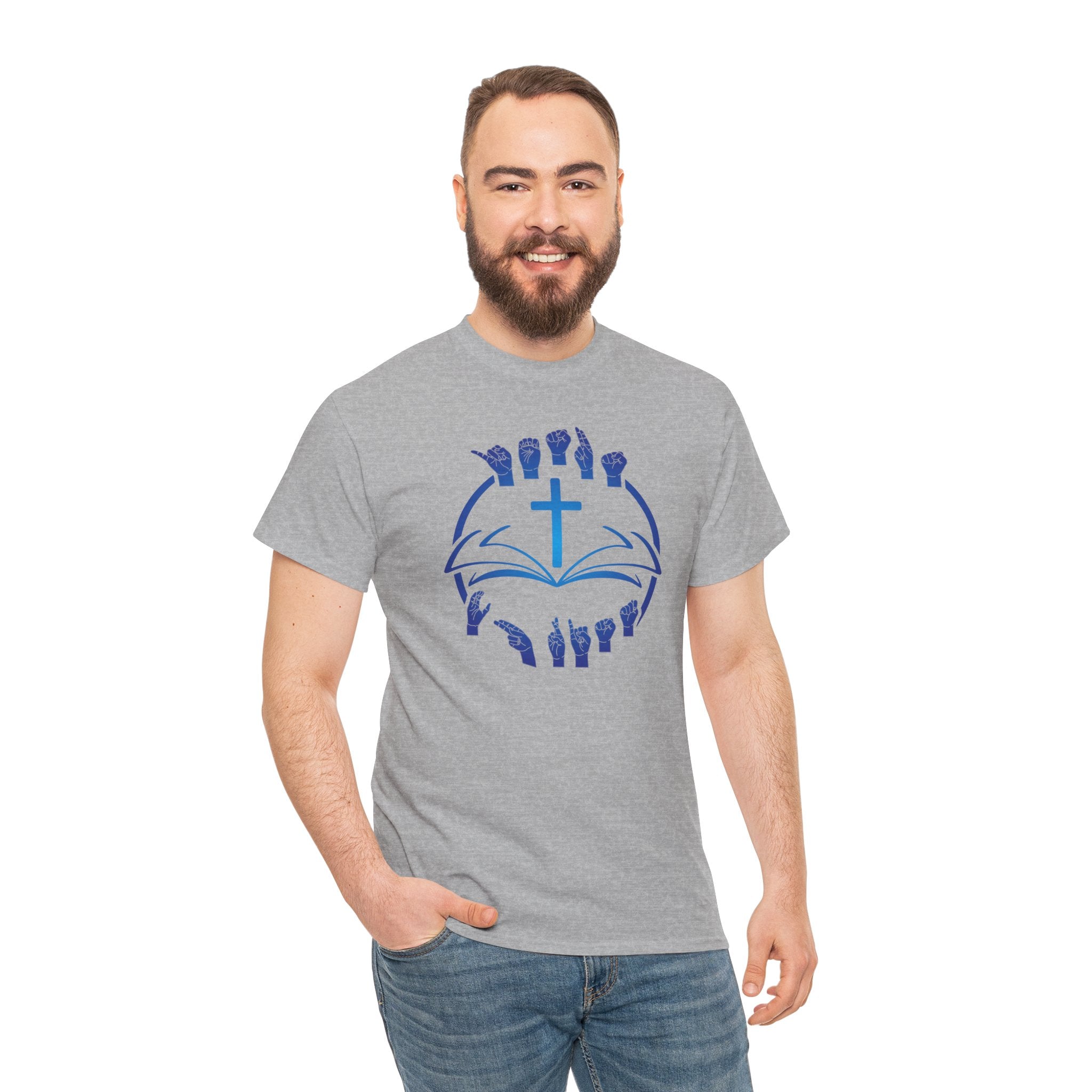 "Christian Bible Cross Sign Language "T-Shirt — Faith Prayer Hands Tee