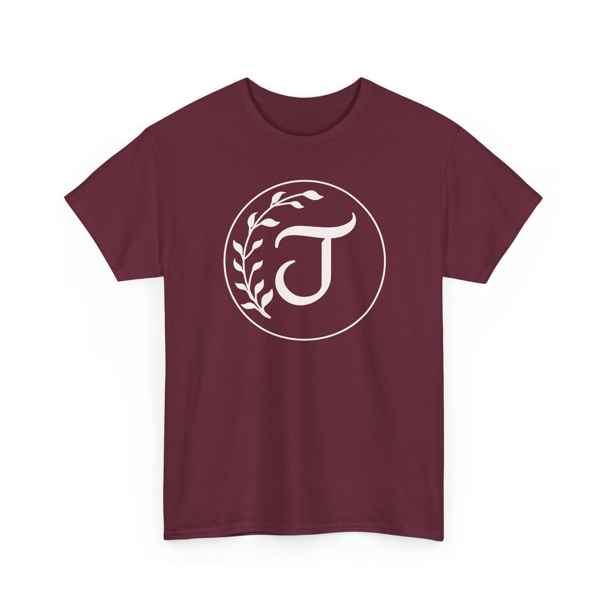 White Tee with Subtle "Floral J " Jesus Christ "— Minimalist Japanese Character T-Shirt