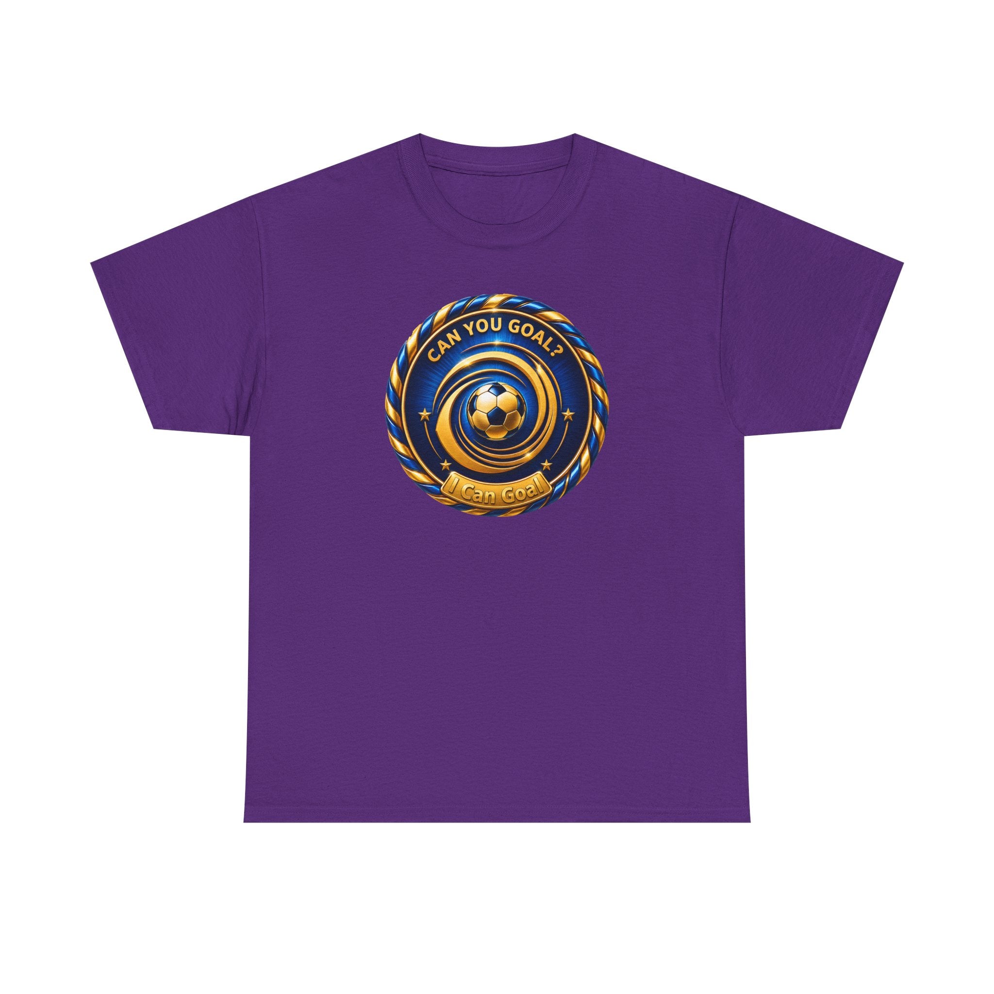 Soccer Badge Tee — "Can You Goal?" Graphic Soccer Shirt