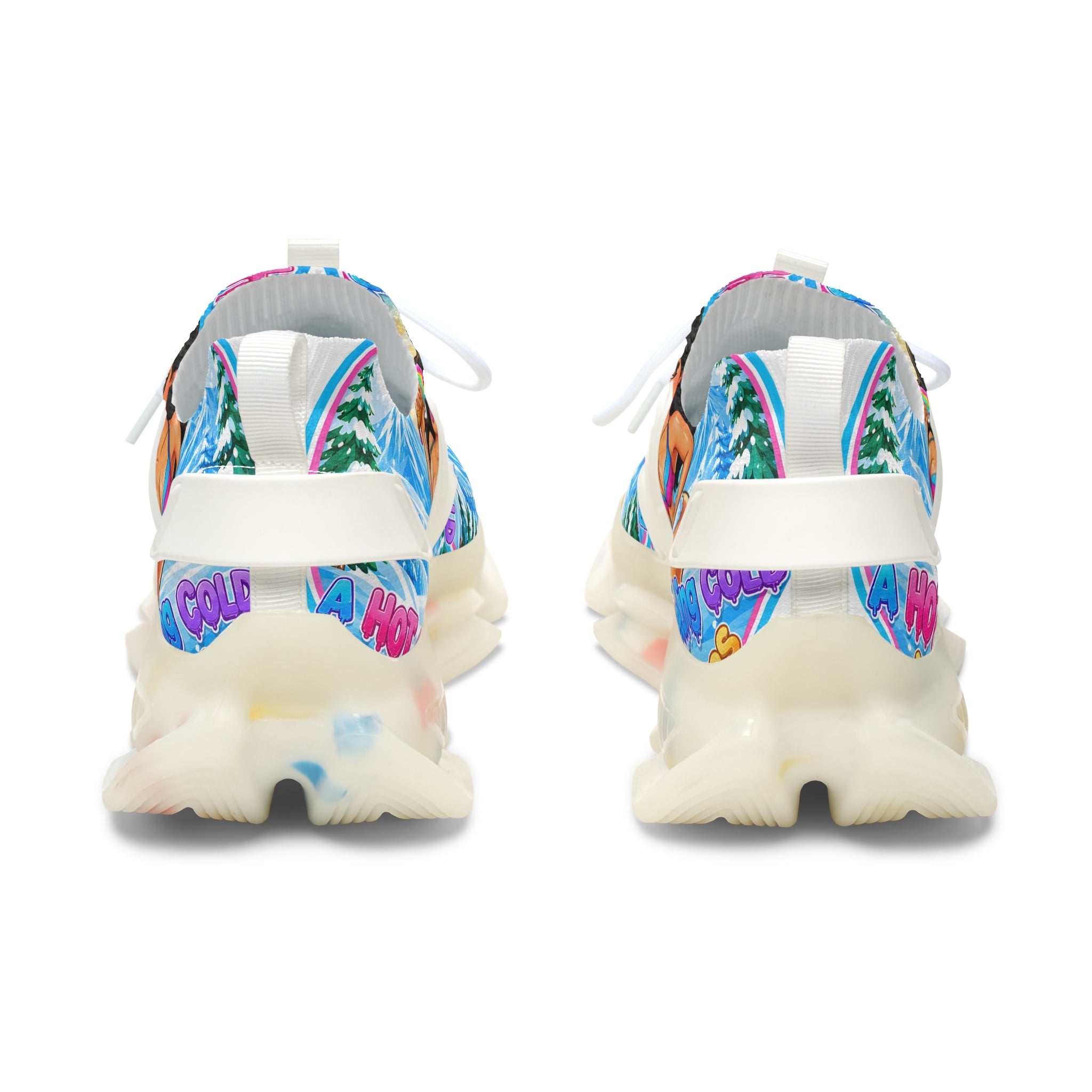 Women's Mesh Sneakers —"Snow Cone Hot Girl "Tropical Beach Babe Graphic Sneakers
