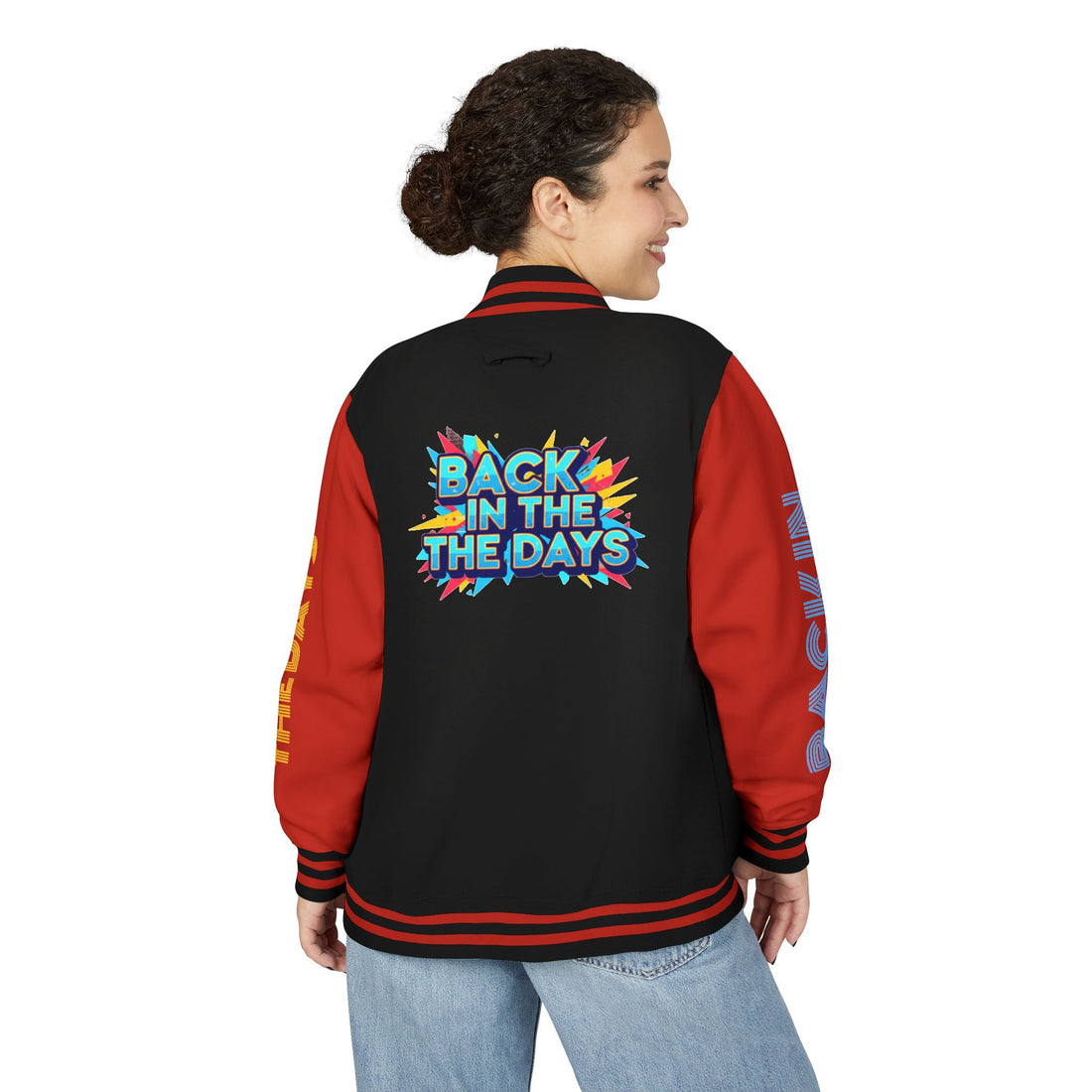 Letterman Jacket — "Back in the Days" Retro Graphic Bomber