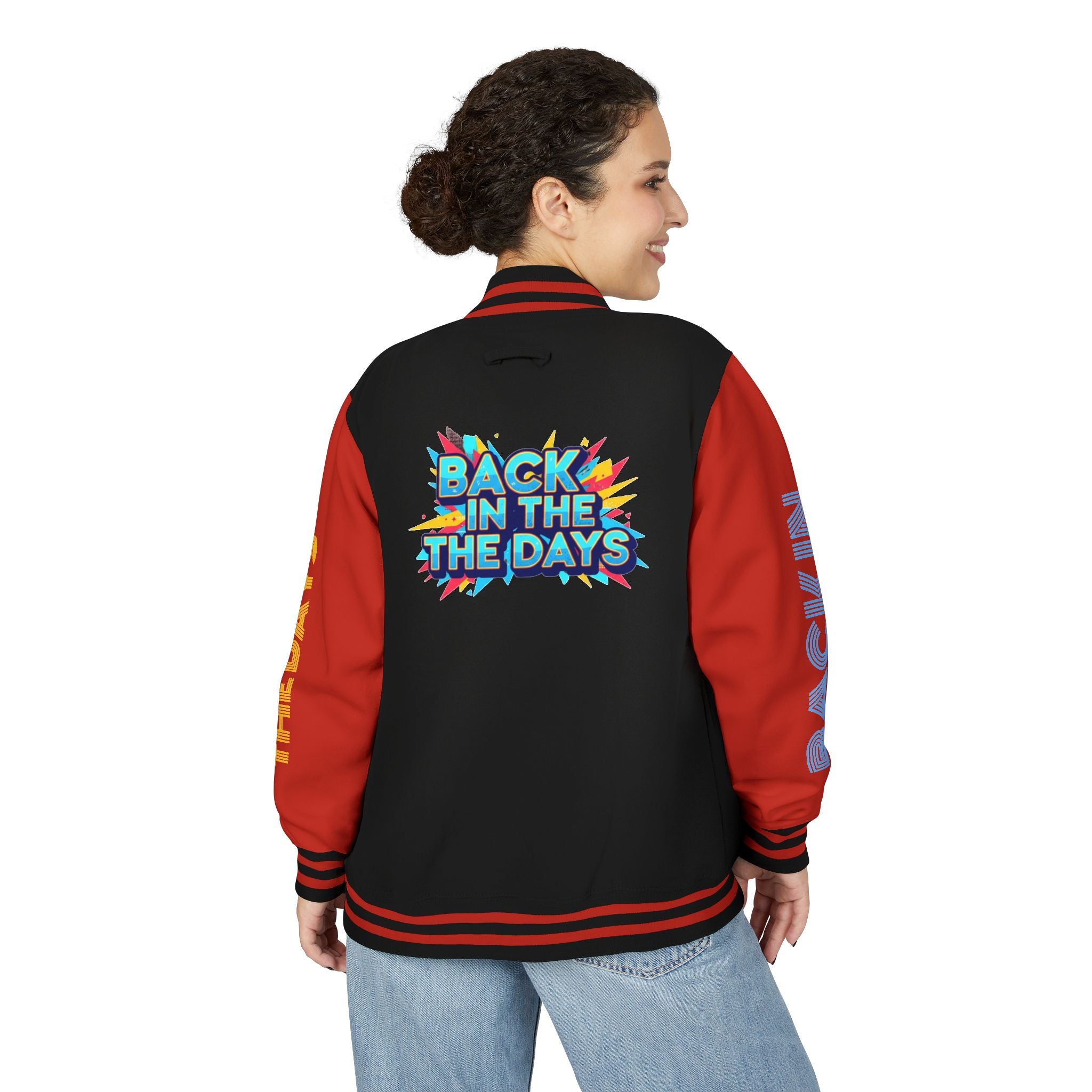 Letterman Jacket — "Back in the Days" Retro Graphic Bomber