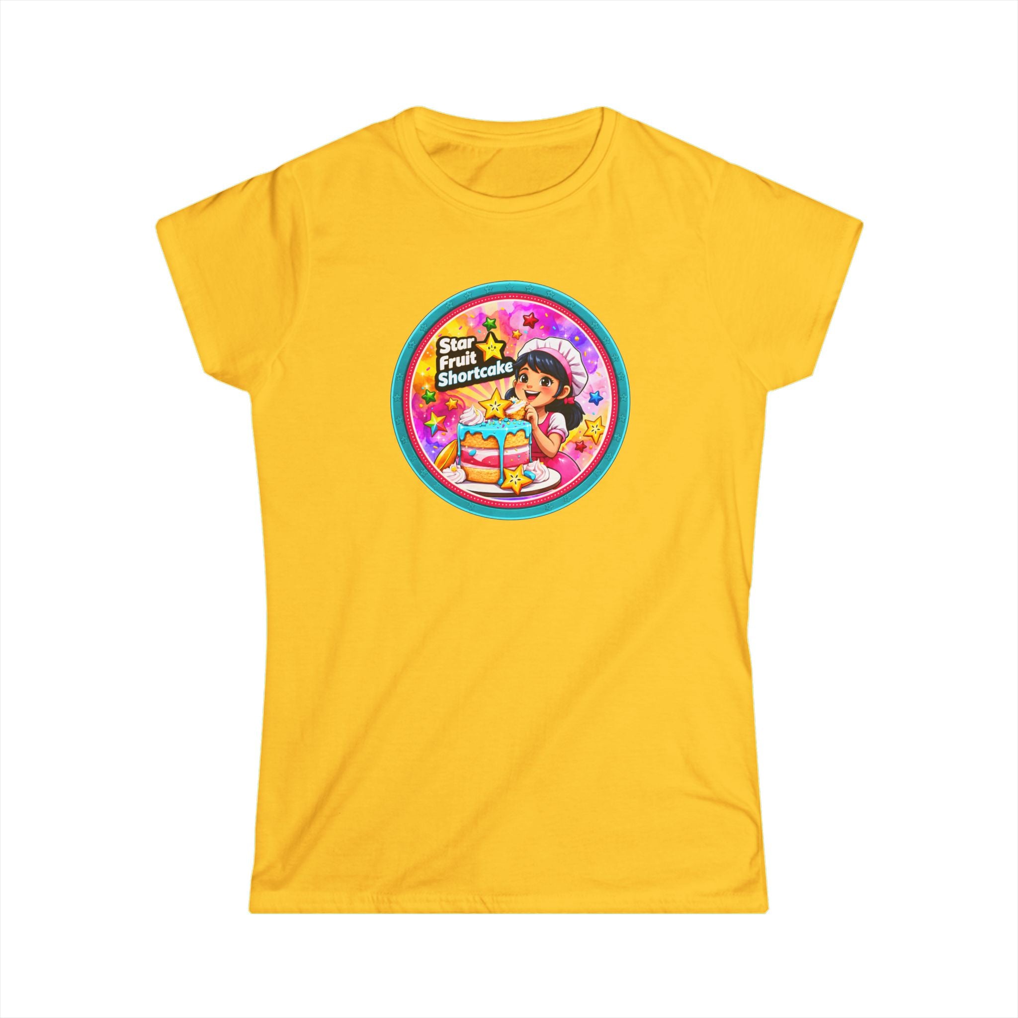 Women’s Tee — "Star Fruit Shortcake" Cute Retro Dessert Graphic