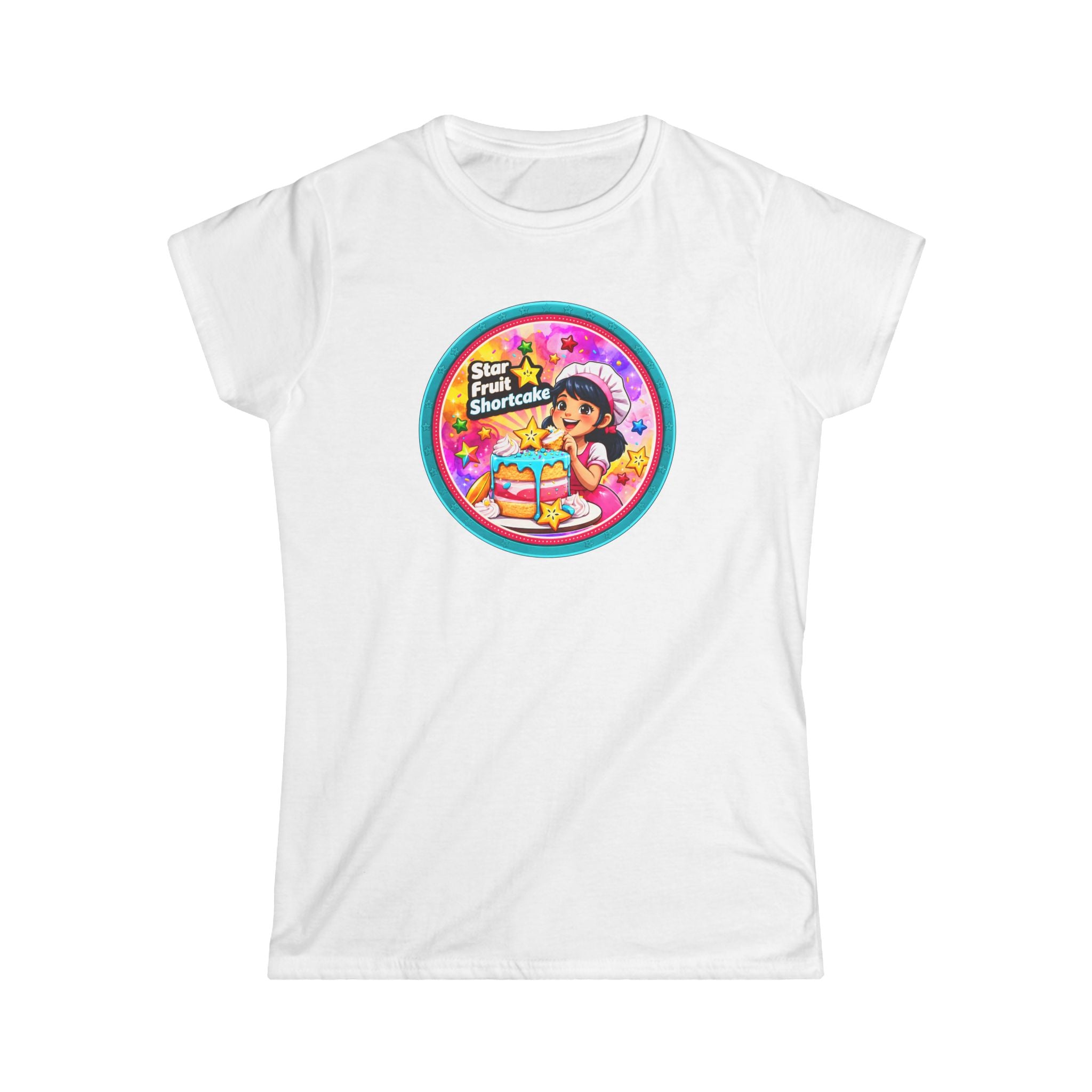 Women’s Tee — "Star Fruit Shortcake" Cute Retro Dessert Graphic
