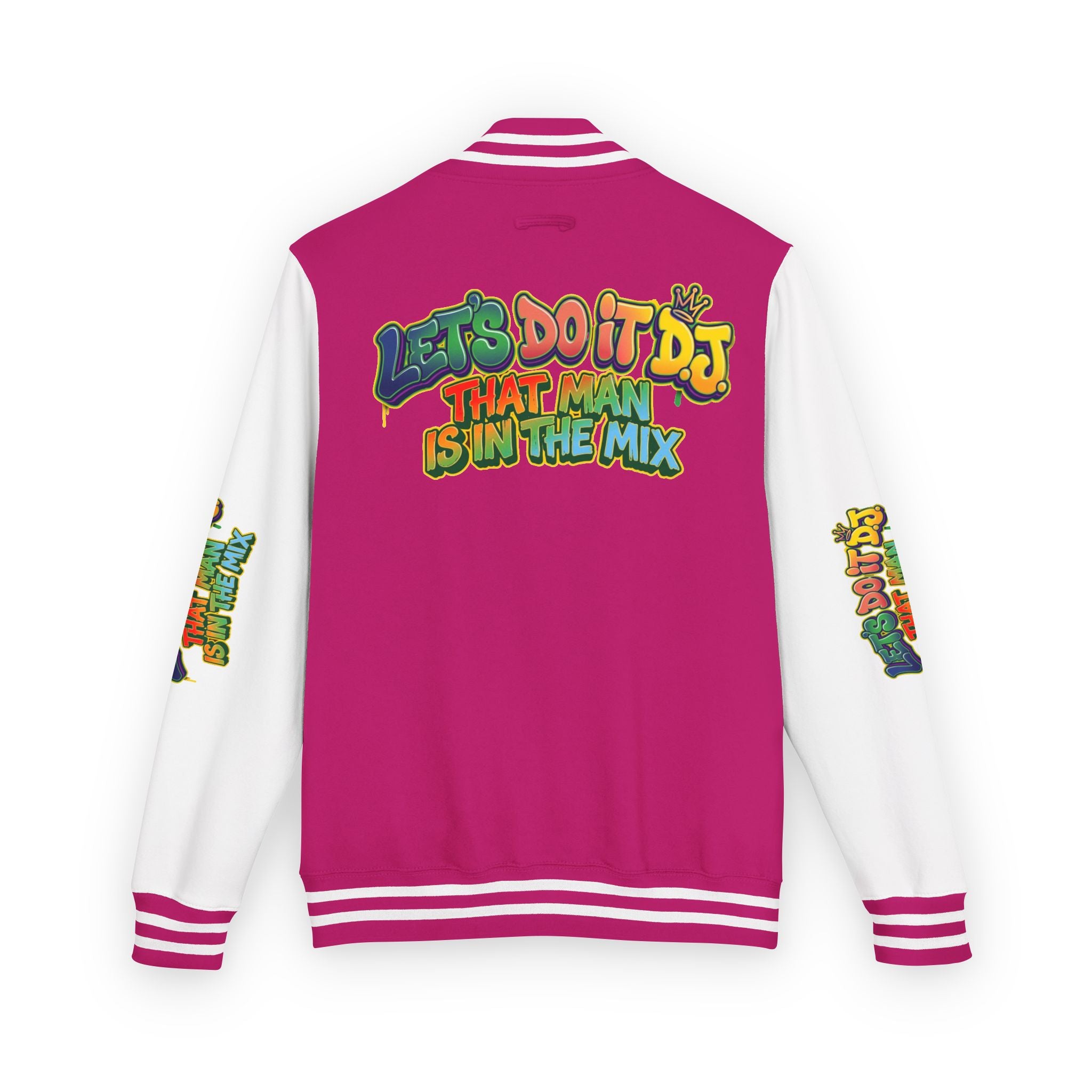 Letterman Jacket — 'Let's Do It' DJ Graphic Varsity Jacket