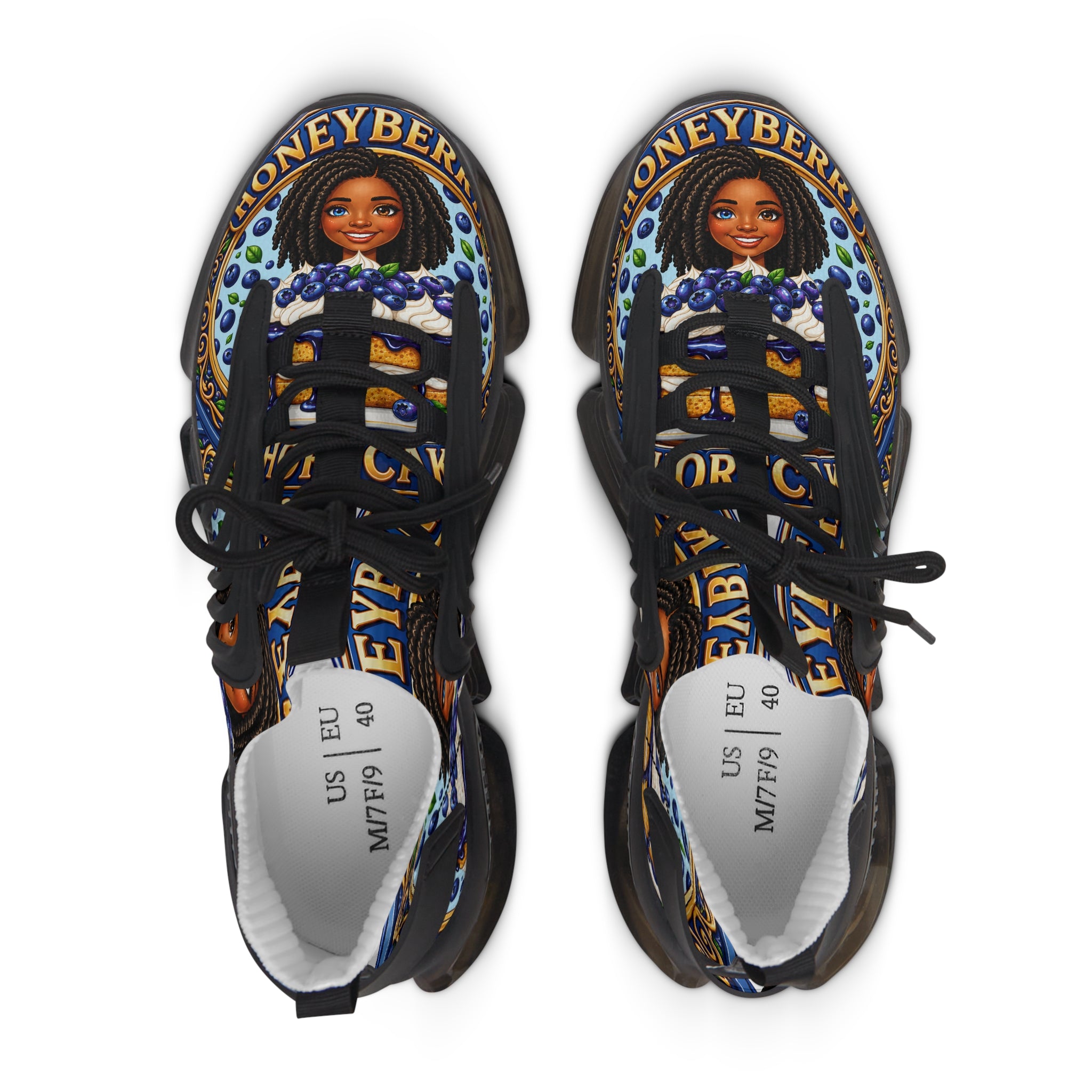 Women's Mesh Sneakers —" Honeyberry Shortcake" Portrait Athletic Shoes