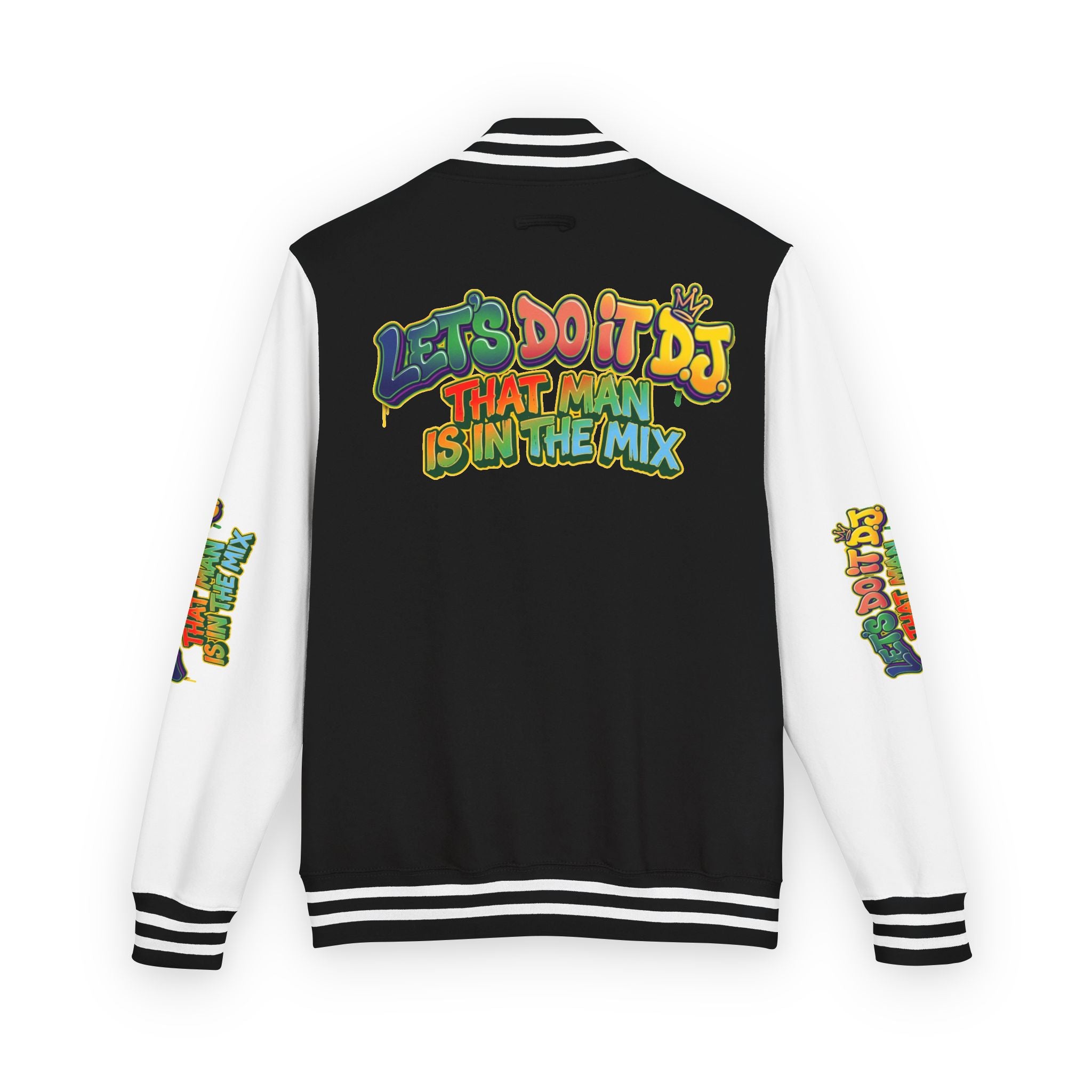 Letterman Jacket — 'Let's Do It' DJ Graphic Varsity Jacket