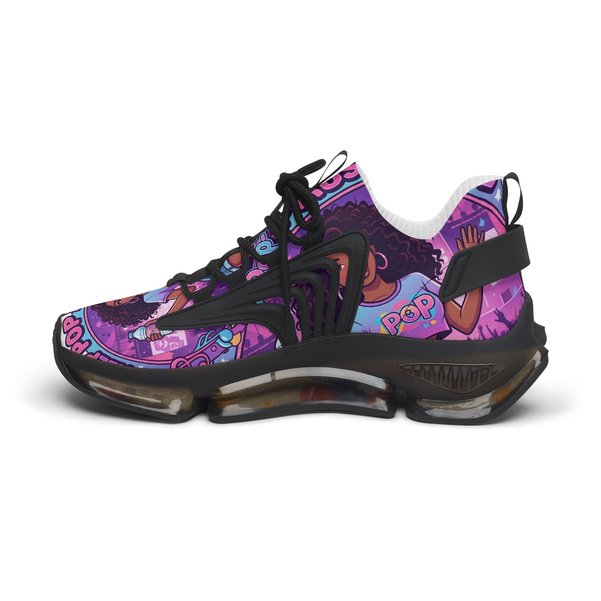 Women’s Mesh Sneakers —" Keep  Pop Music  Alive "Retro Pop Music Graphic Athletic Shoes