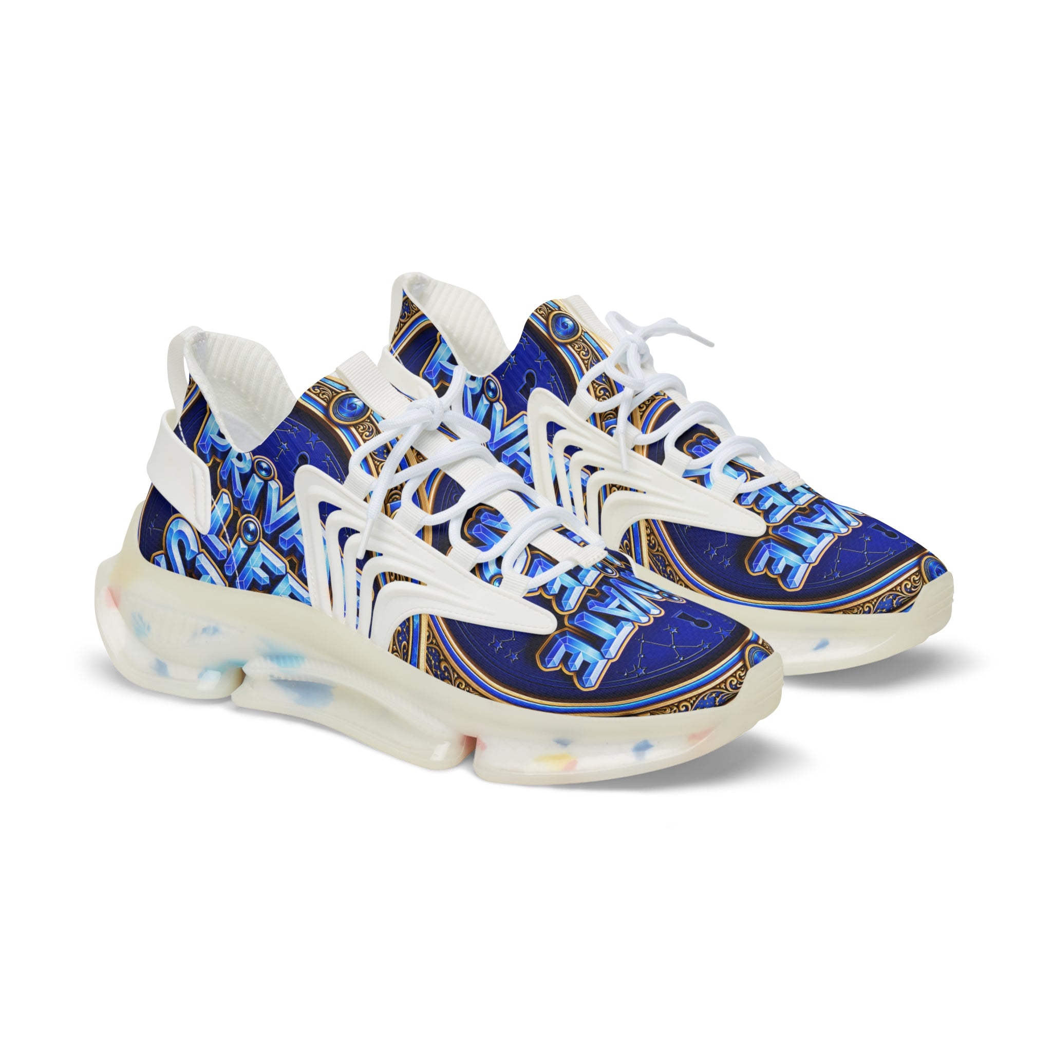Mesh Sneakers — 'Private Life Style "Bold Blue Graphic Athletic Shoes
