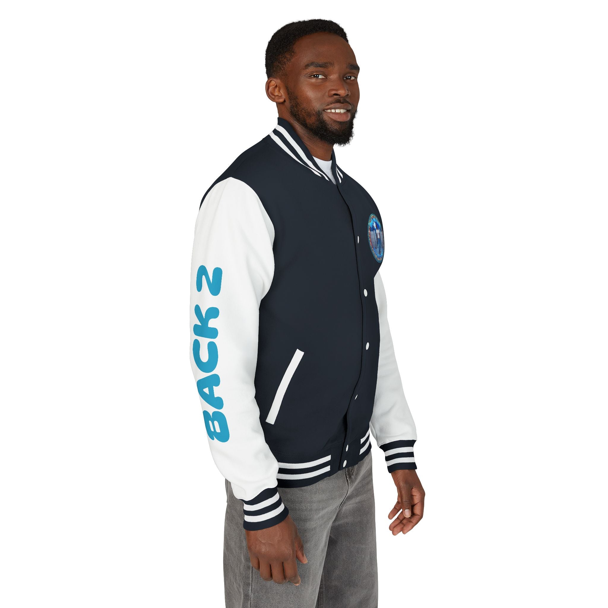 Letterman Jacket — 'Back 2 The Block' Retro Streetwear Patch Jacket