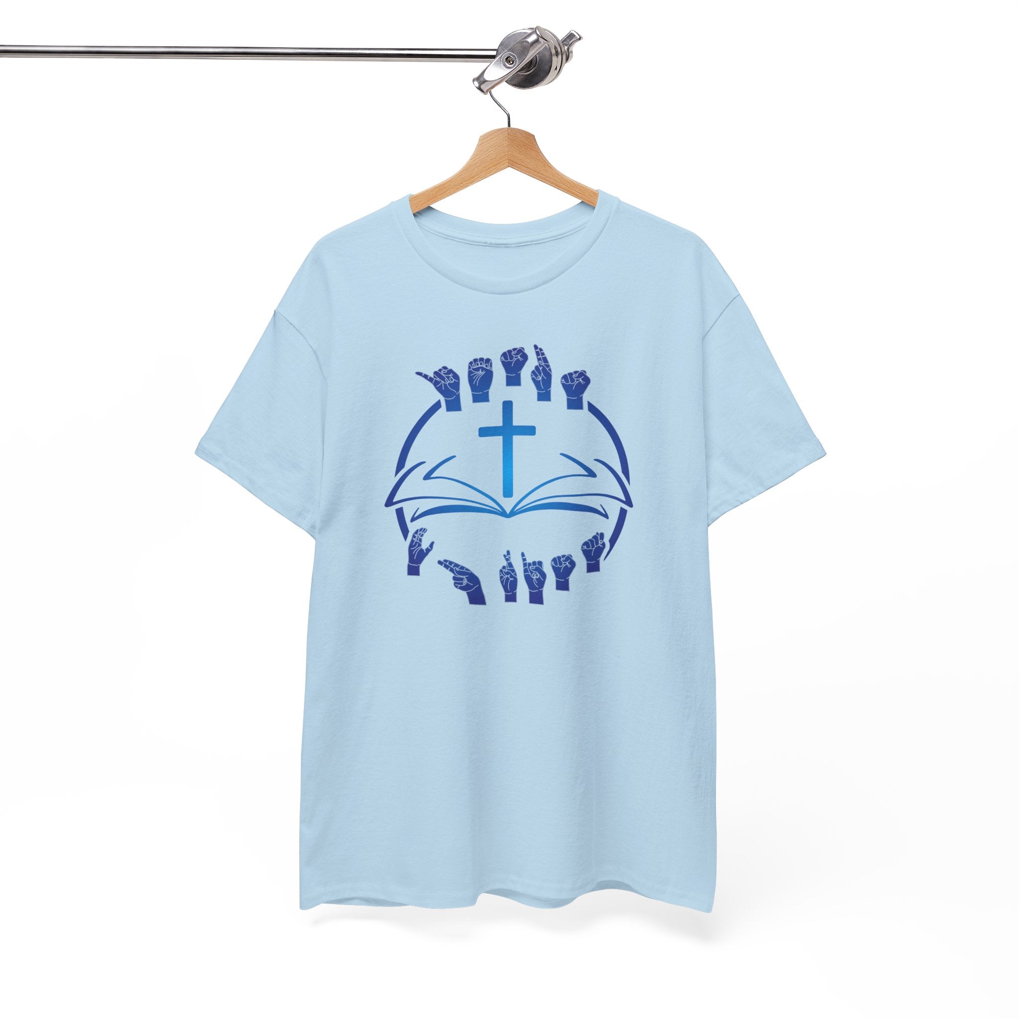 "Christian Bible Cross Sign Language "T-Shirt — Faith Prayer Hands Tee