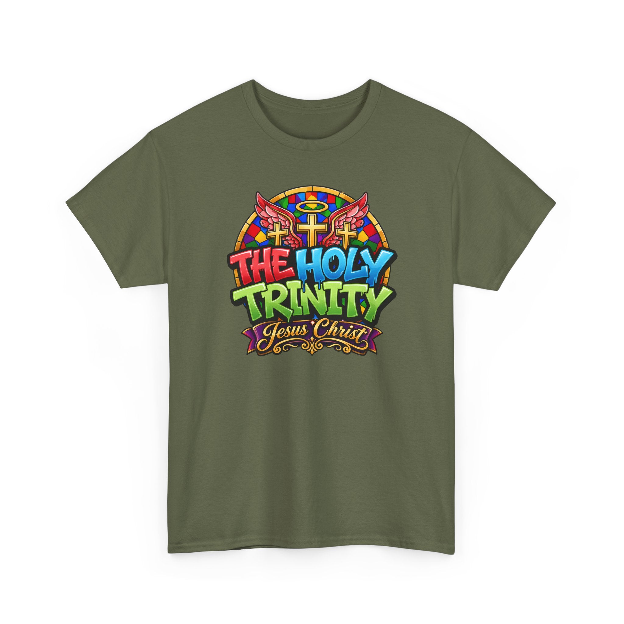 Holy Trinity Graphic Tee — 'The Holy Trinity Jesus Christ' Colorful Faith T-Shirt