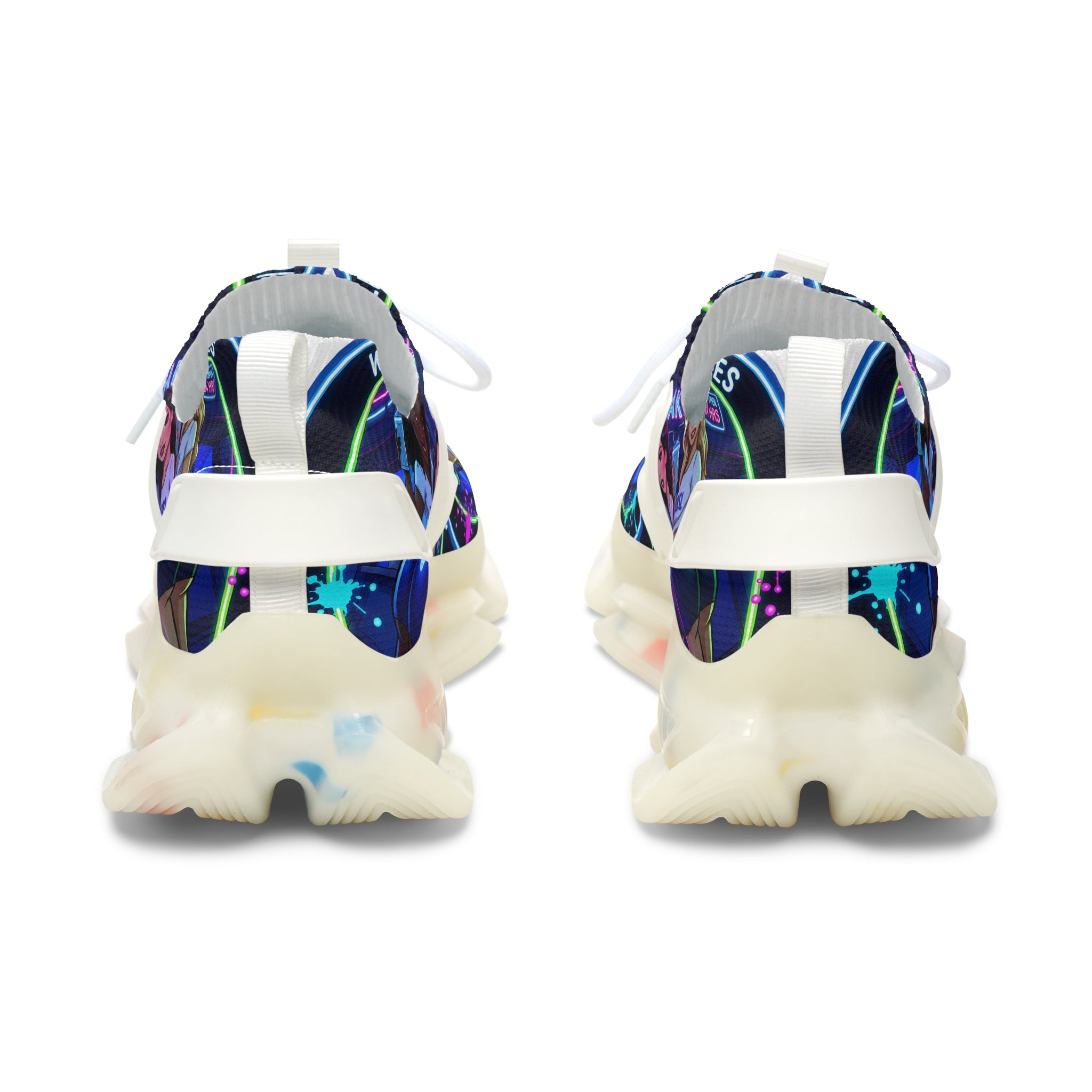 Graphic Mesh Sneakers — " We Are The Blueberry Shake Ladies "Colorful Pop Portrait Design for Women