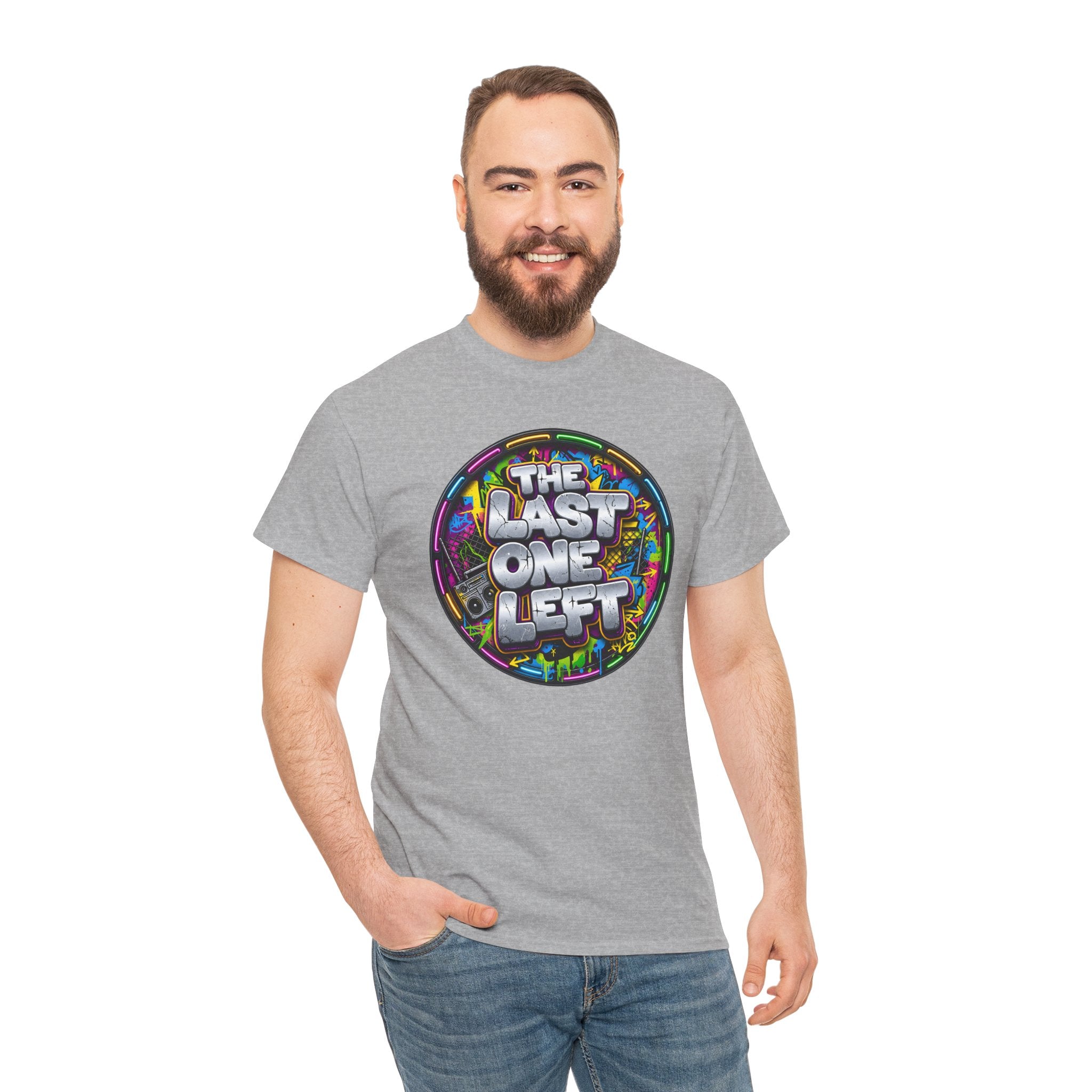 Graphic Tee - "The Last One Left" Colorful Retro Badge